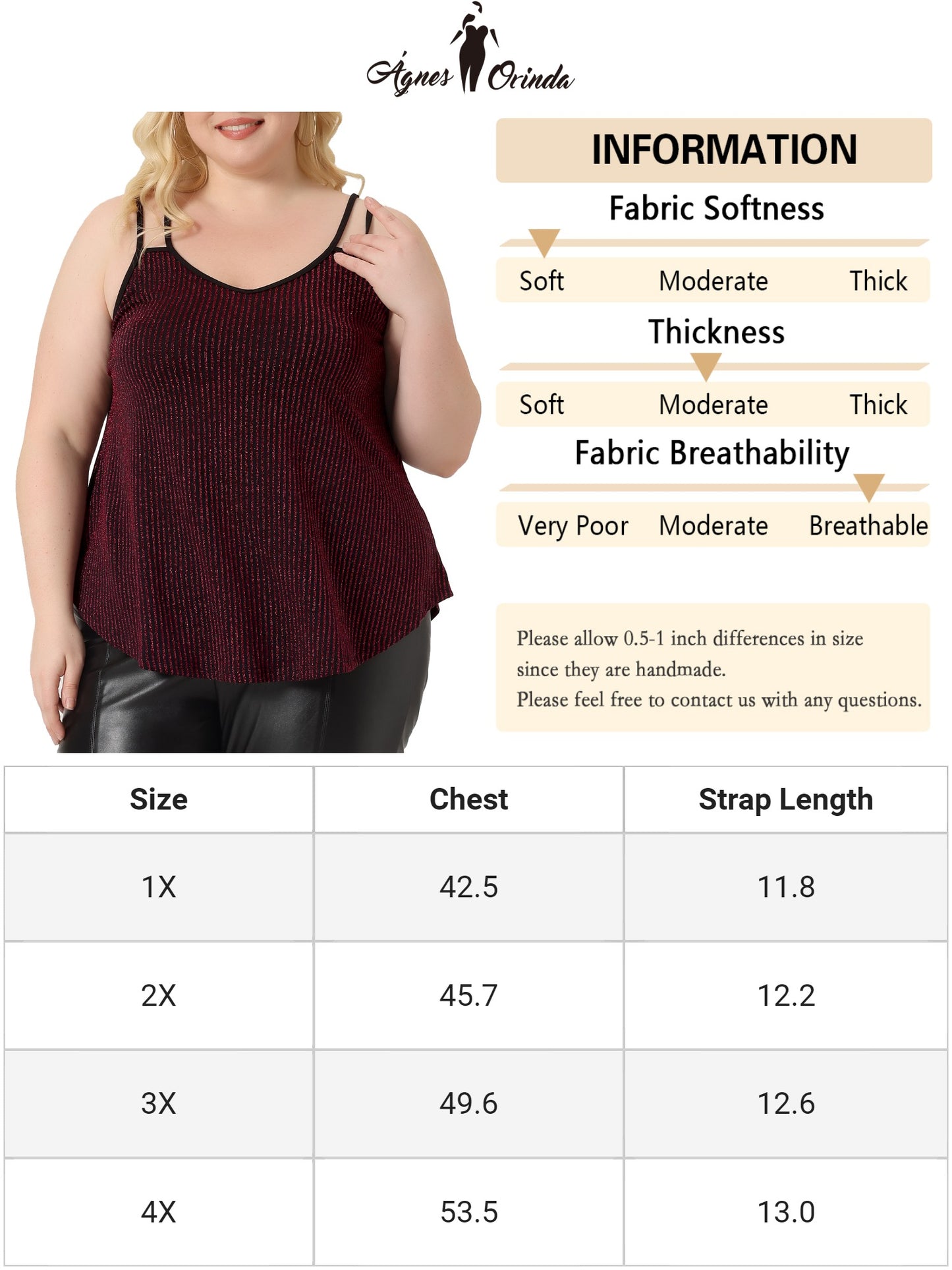 Women Plus Size Top Sleeveless V Neck Tank Cami Party Glitter Sparkle Top