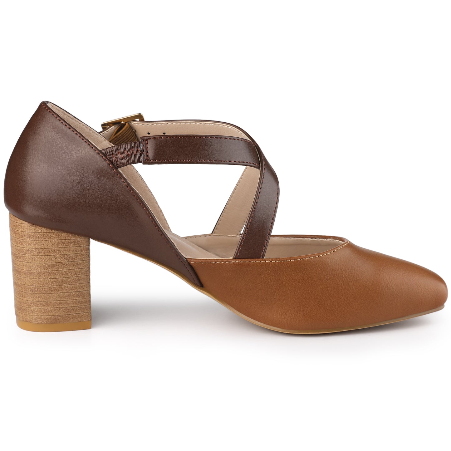 Zapatos de vestir Mary Jane con punta cuadrada y tiras cruzadas para mujer, tacones gruesos