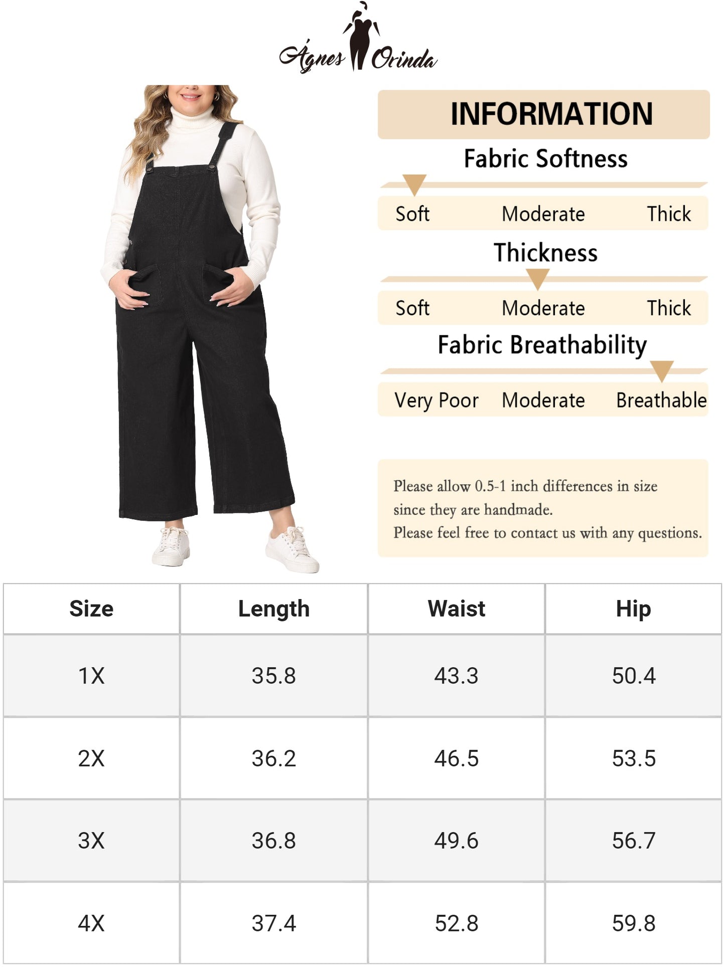 Mono vaquero con pechera de talla grande para mujer, clásico, con tirantes ajustables y bolsillos, pantalones vaqueros