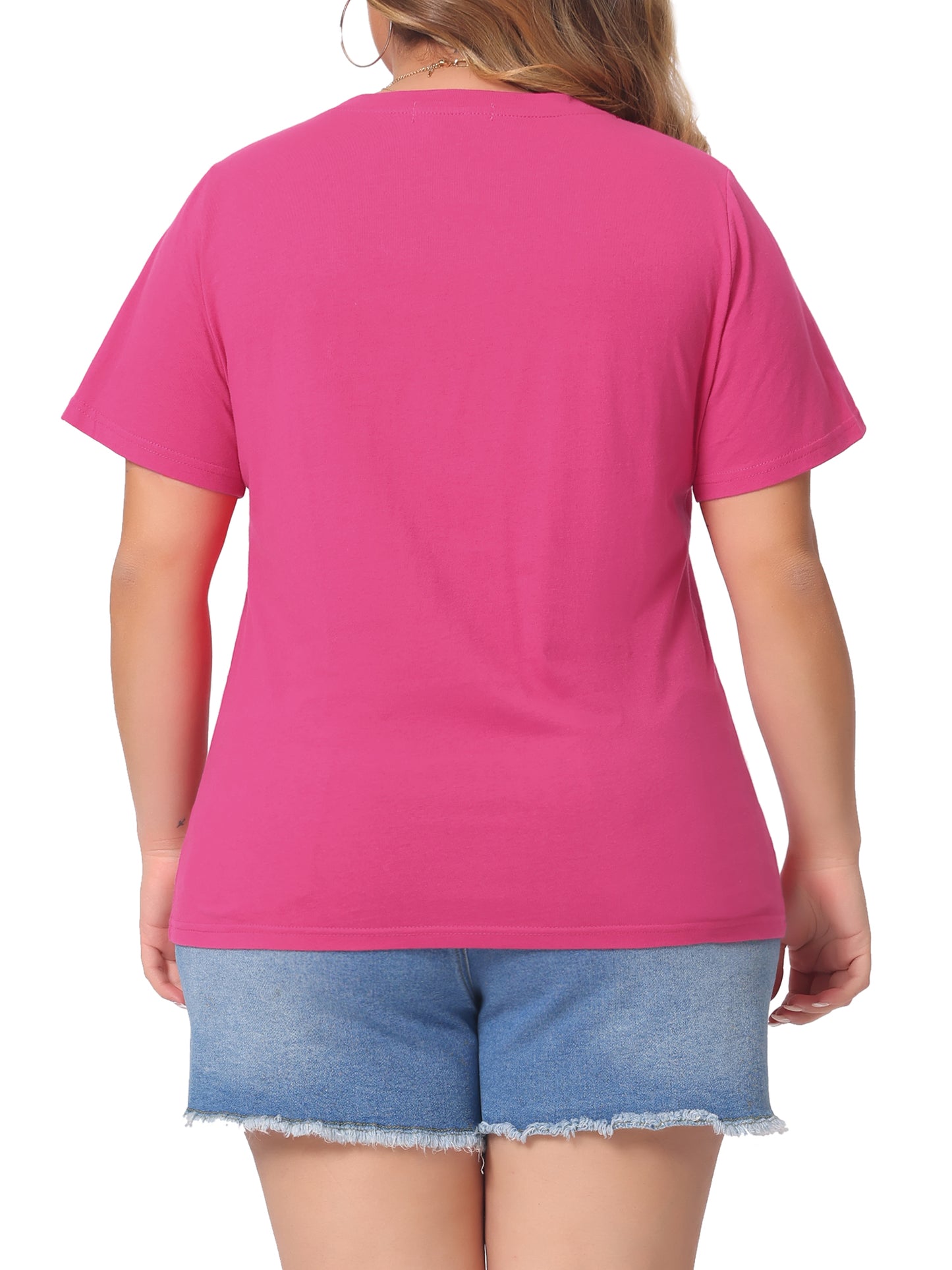 Women Plus Size T Shirt Short Sleeve V Neck Basic Casual Summer Top
