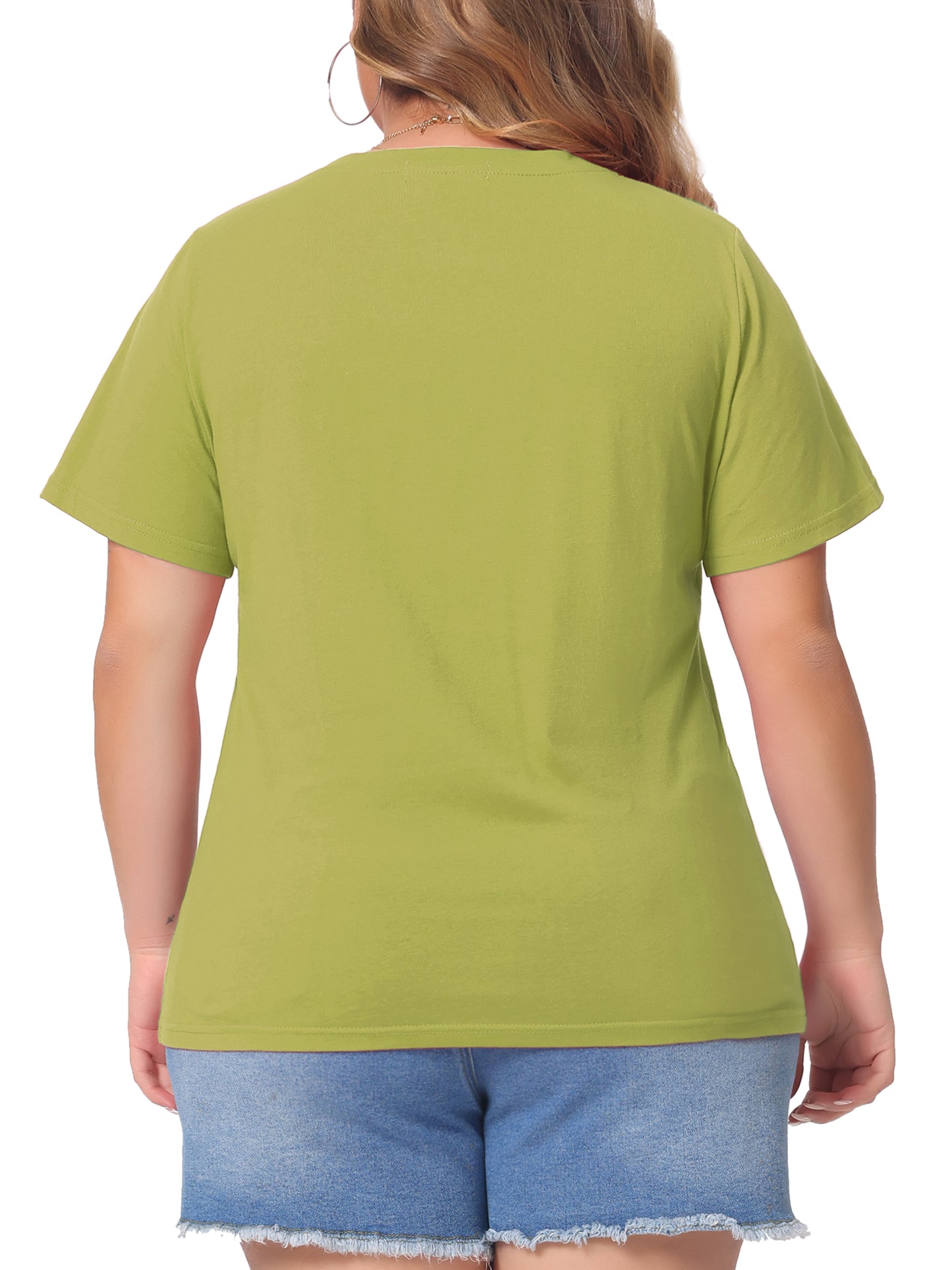 Women Plus Size T Shirt Short Sleeve V Neck Basic Casual Summer Top