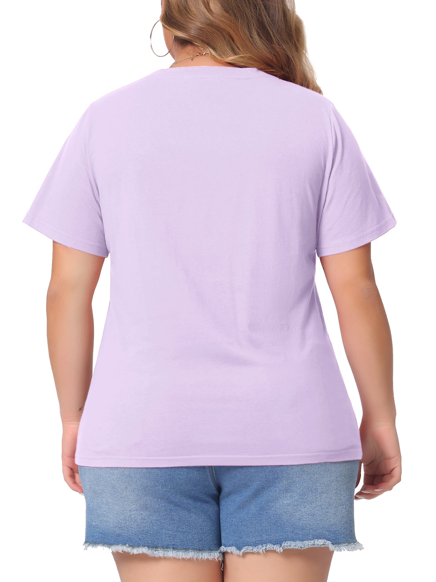 Women Plus Size T Shirt Short Sleeve V Neck Basic Casual Summer Top