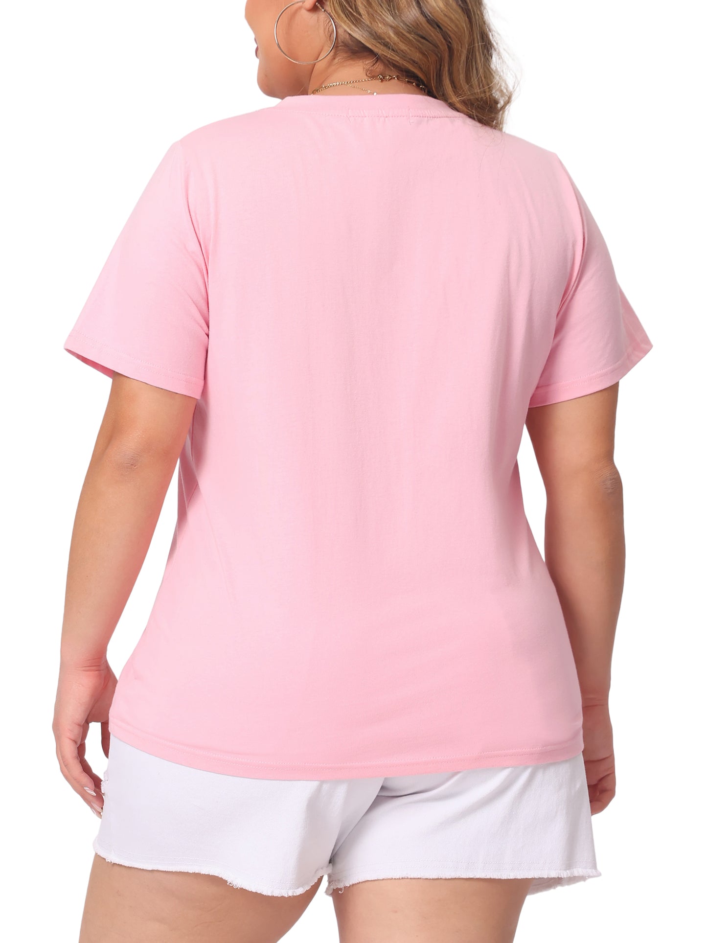 Women Plus Size T Shirt Short Sleeve V Neck Basic Casual Summer Top