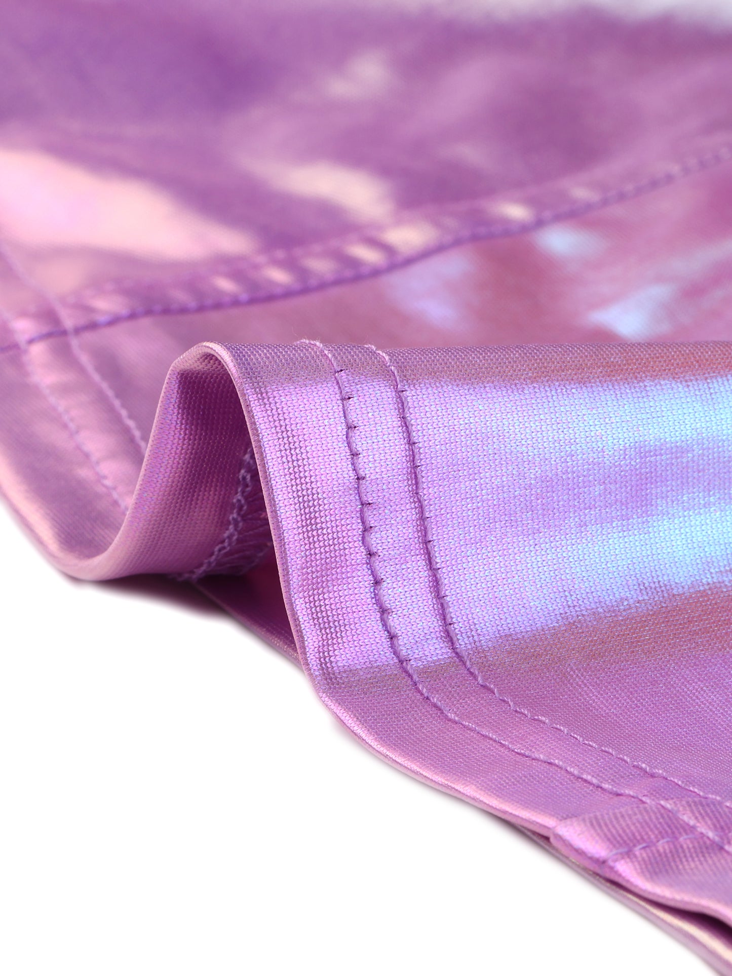 Women's Sleeveless Cut Out Party Clubwear Holographic Tank Metallic Crop Top