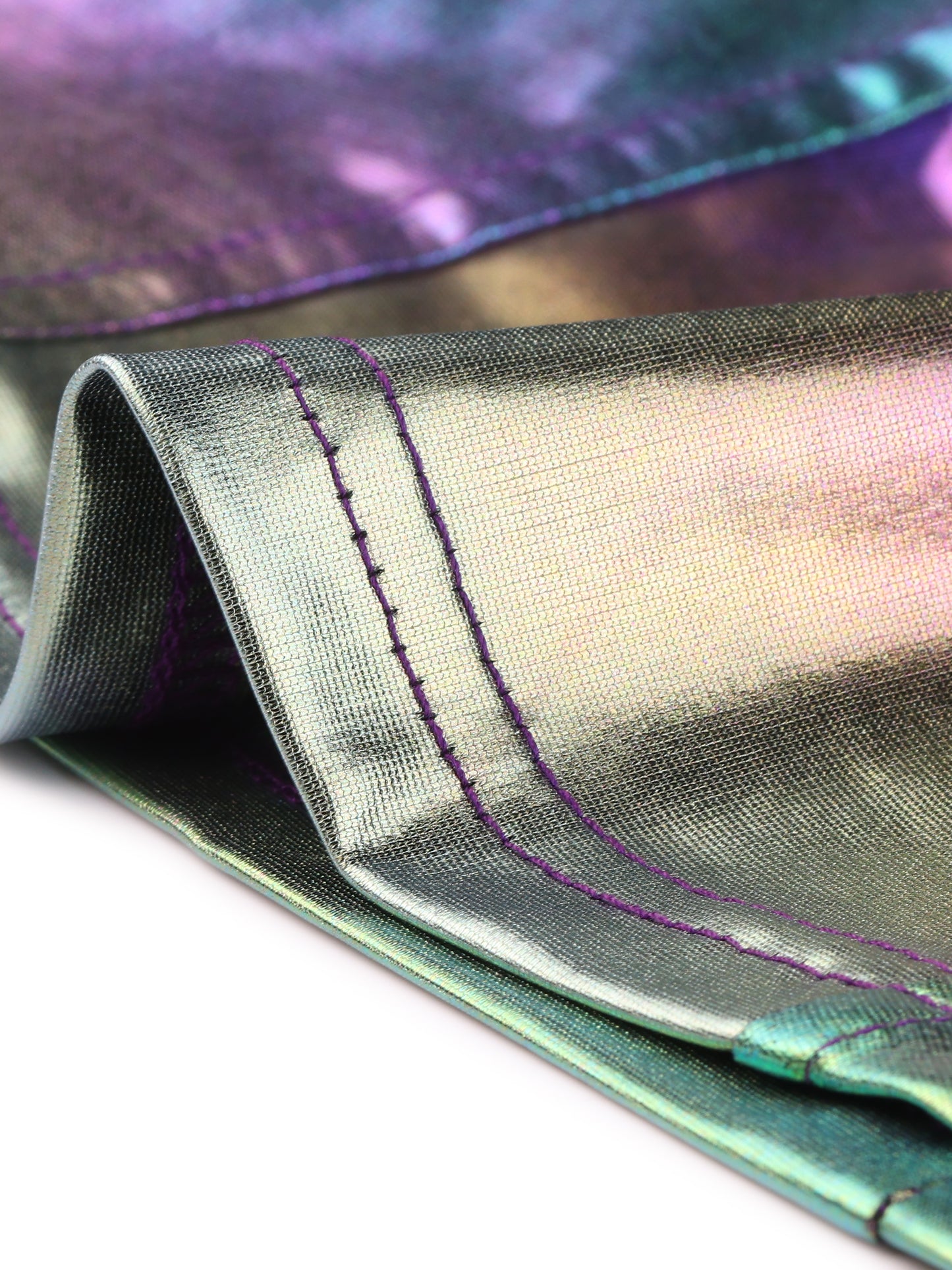 Women's Sleeveless Cut Out Party Clubwear Holographic Tank Metallic Crop Top