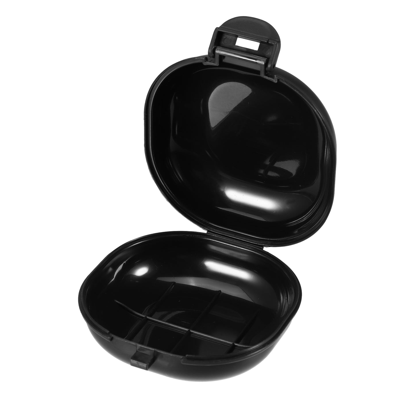 Jabonera de viaje, caja de jabón portátil de plástico, 9 x 8,8 cm, color negro