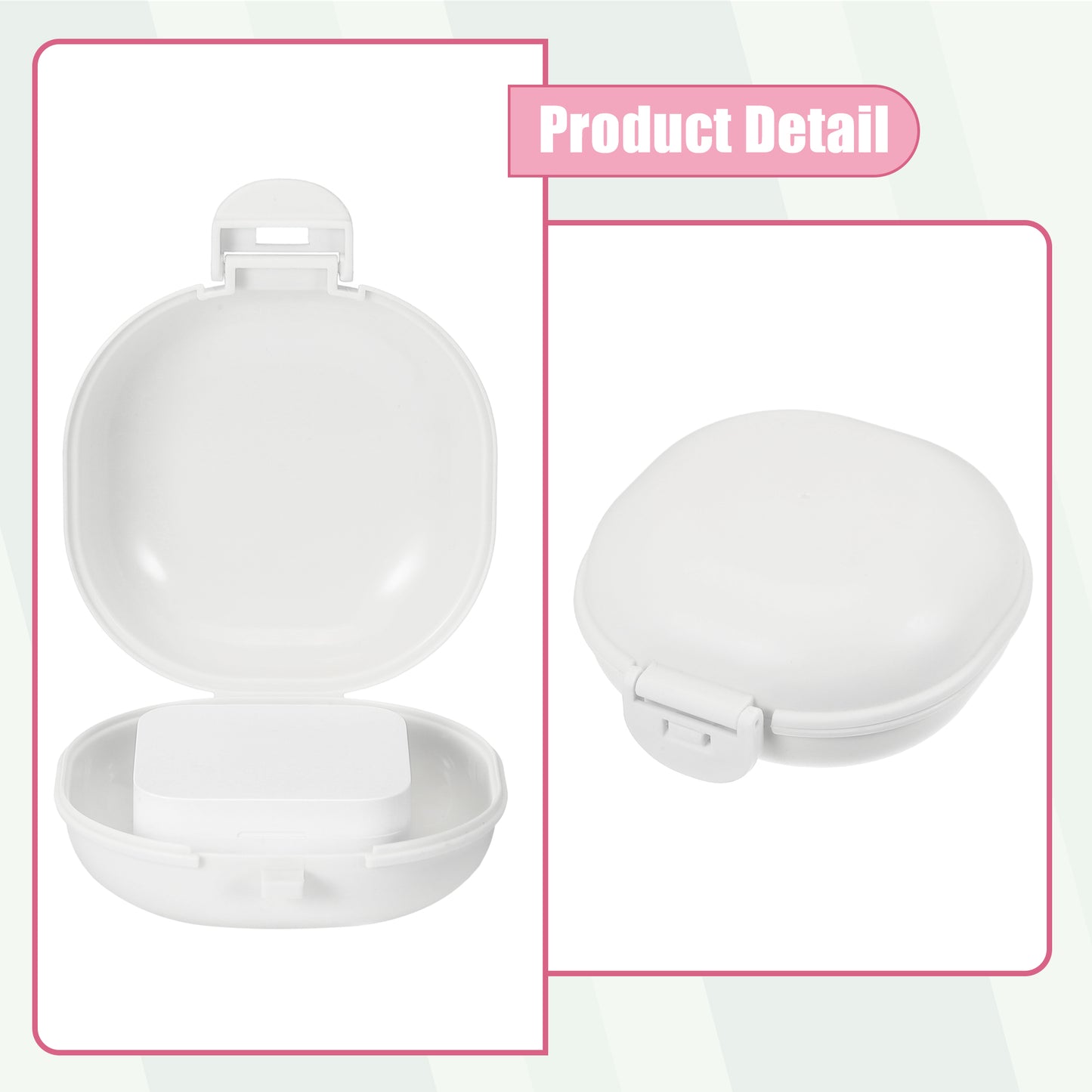 Travel Soap Dish, Plastic Portable Soap Box 3.58"x3.46" White