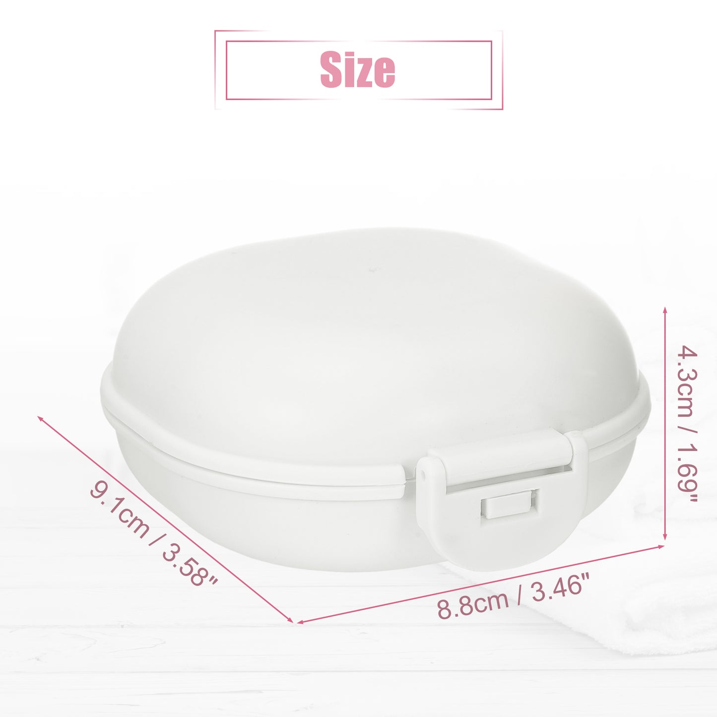Travel Soap Dish, Plastic Portable Soap Box 3.58"x3.46" White