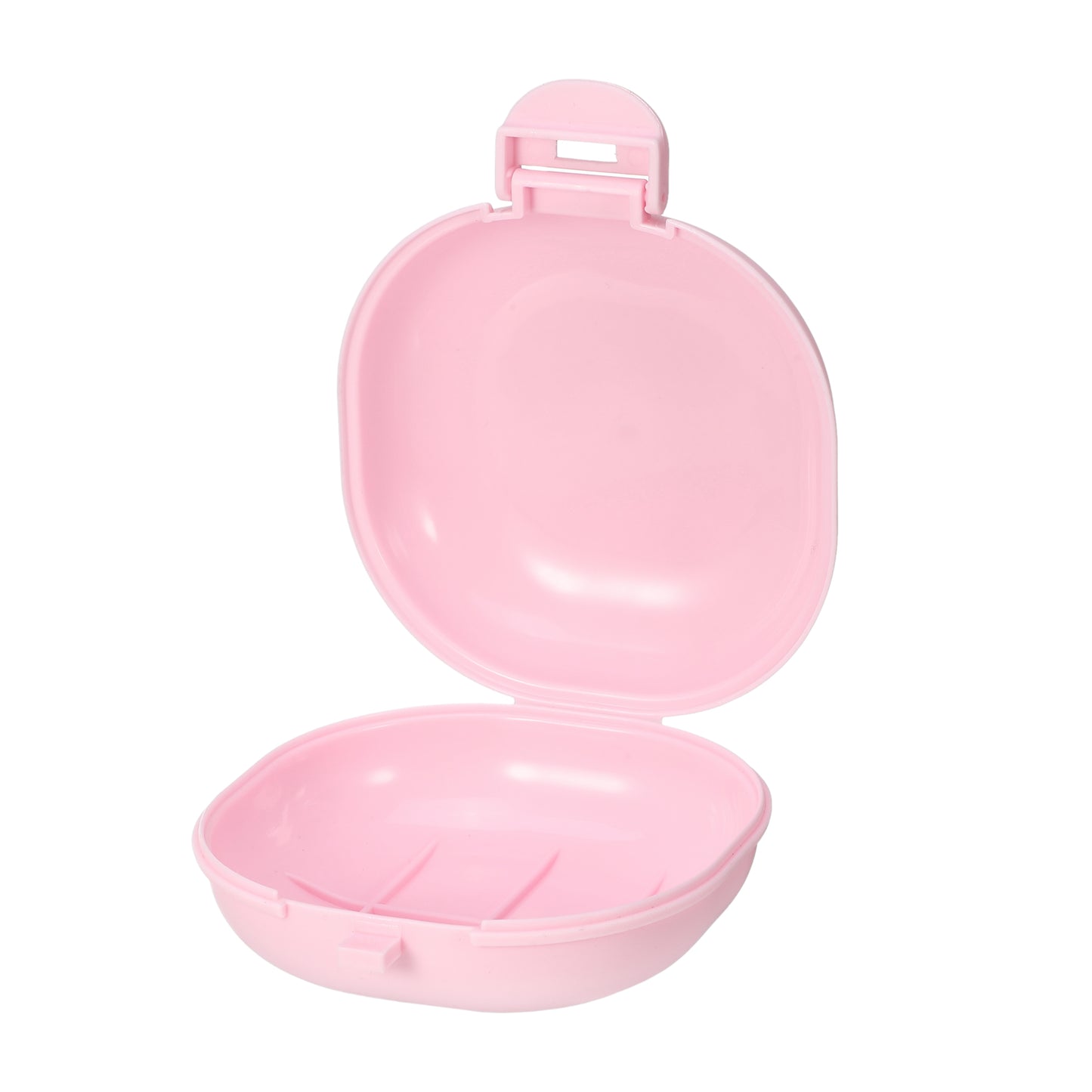 Travel Soap Dish, Plastic Portable Soap Box 3.58"x3.46" Pink