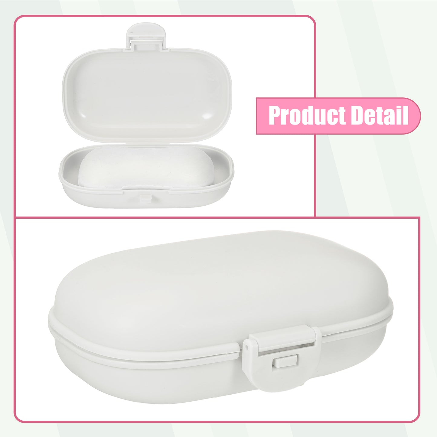Travel Soap Dish, Plastic Portable Soap Box Box 4.80"x3.07" White