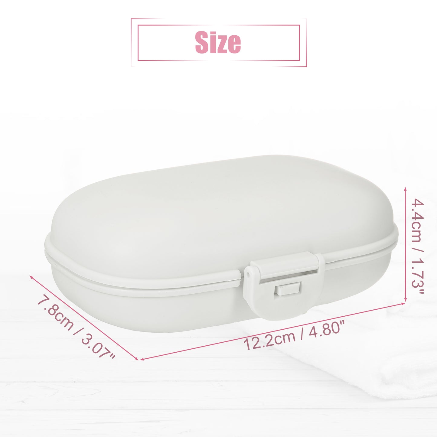 Travel Soap Dish, Plastic Portable Soap Box Box 4.80"x3.07" White