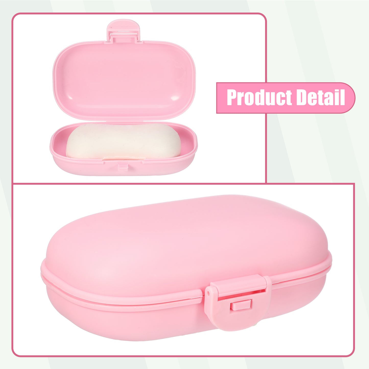 Travel Soap Dish, Plastic Portable Soap Box Box 4.80"x3.07" Pink