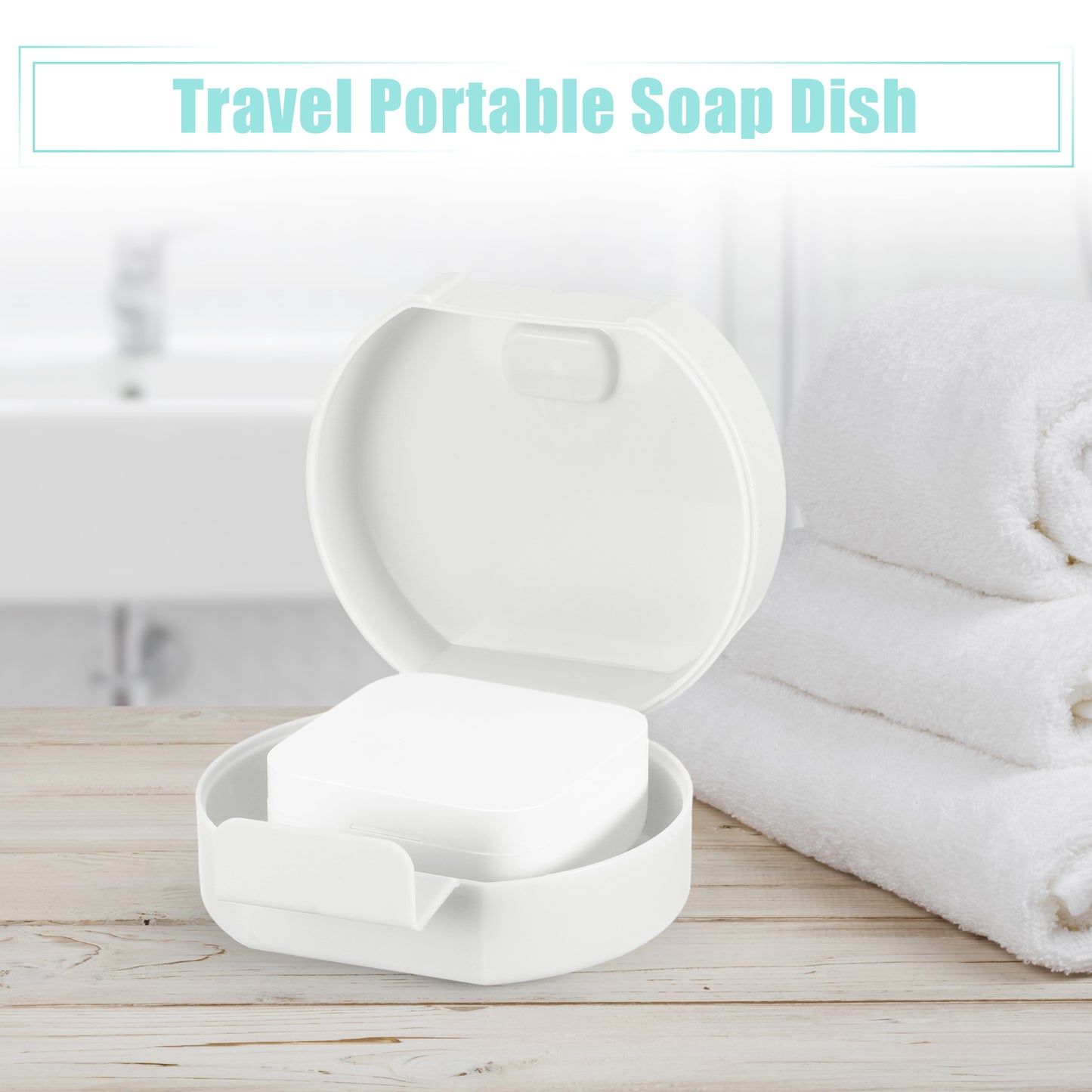 Travel Soap Dish, Portable Soap Storage Box 3.27"x2.91" White