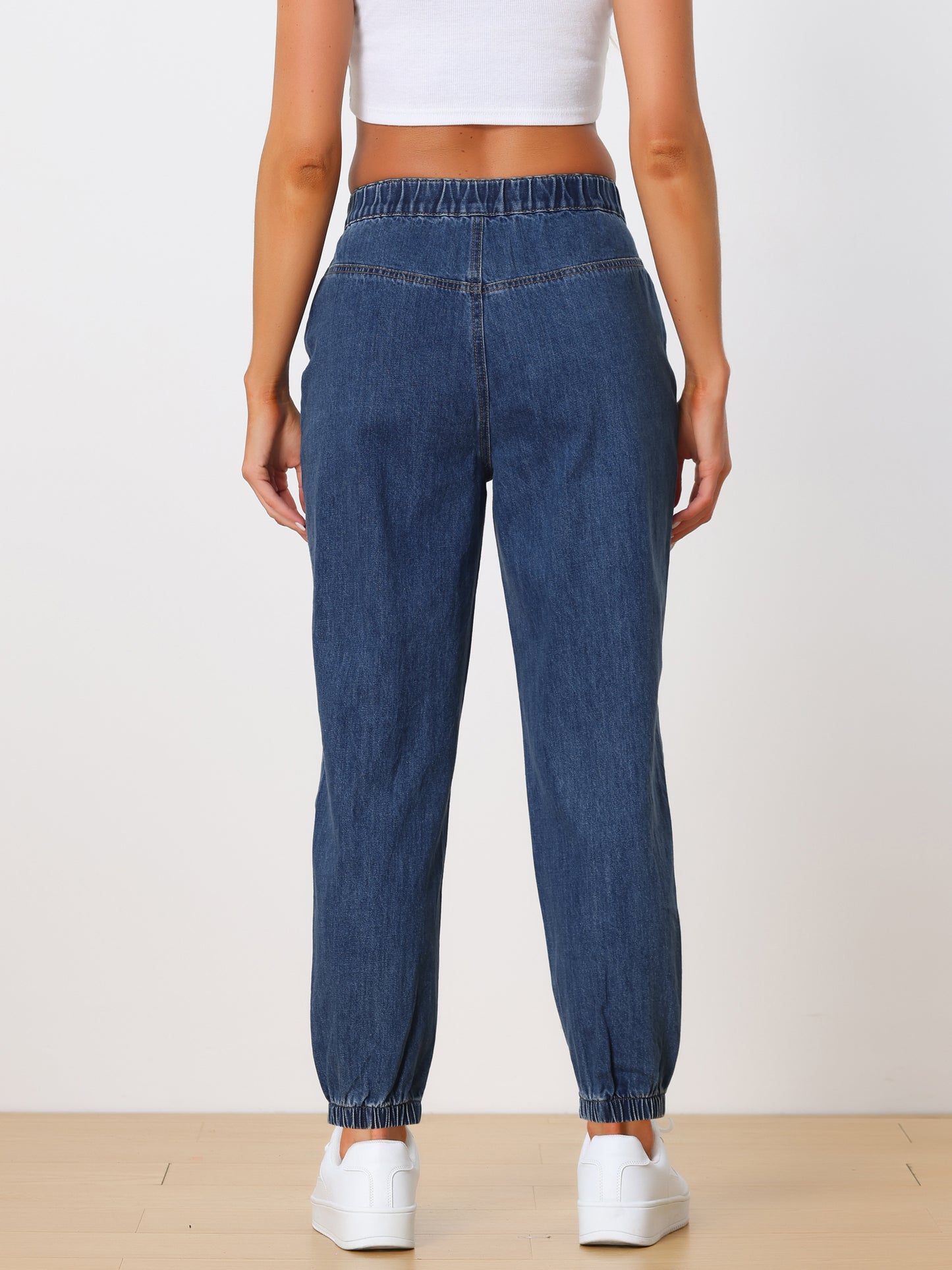 Women's Jean Joggers Casual High Waisted Elastic Waist Denim Pants