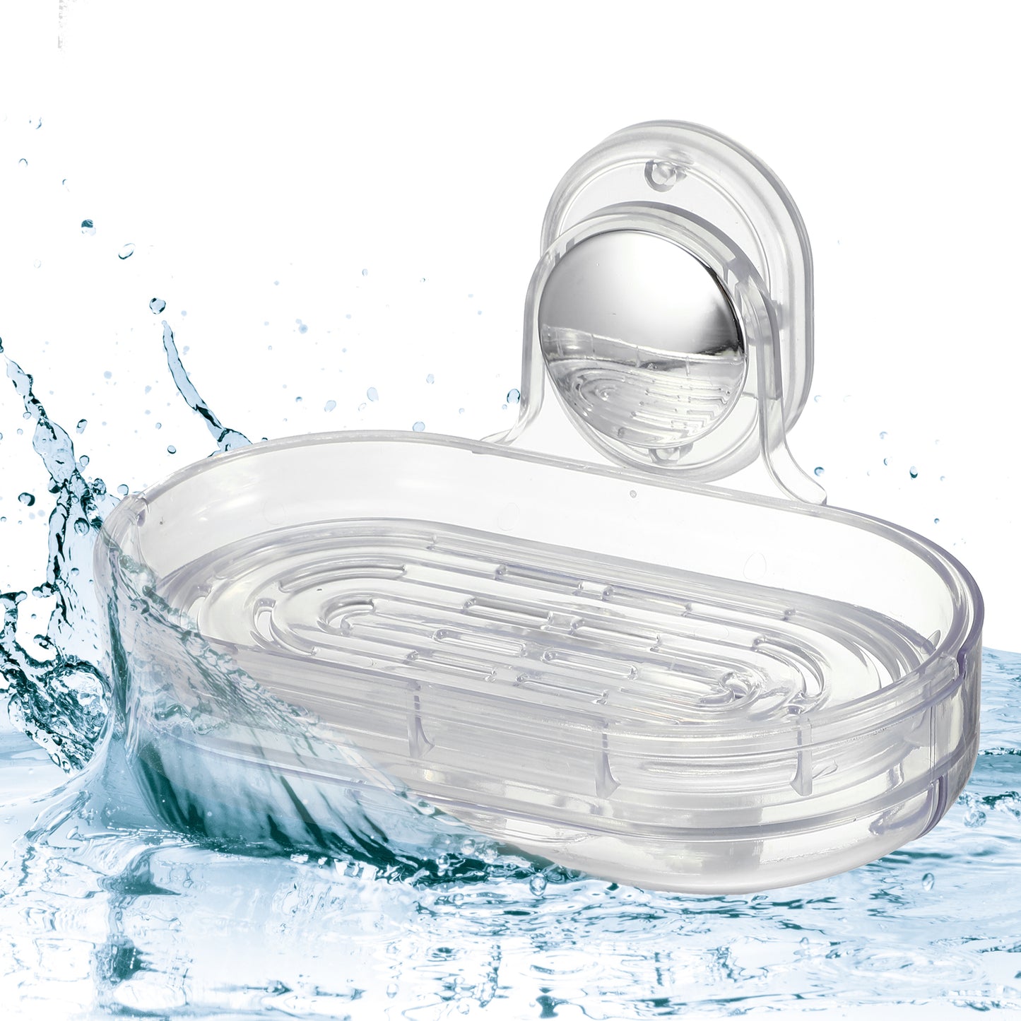 Wall Mounted Soap Dish, Soap Holder for Bathroom Kitchen Clear
