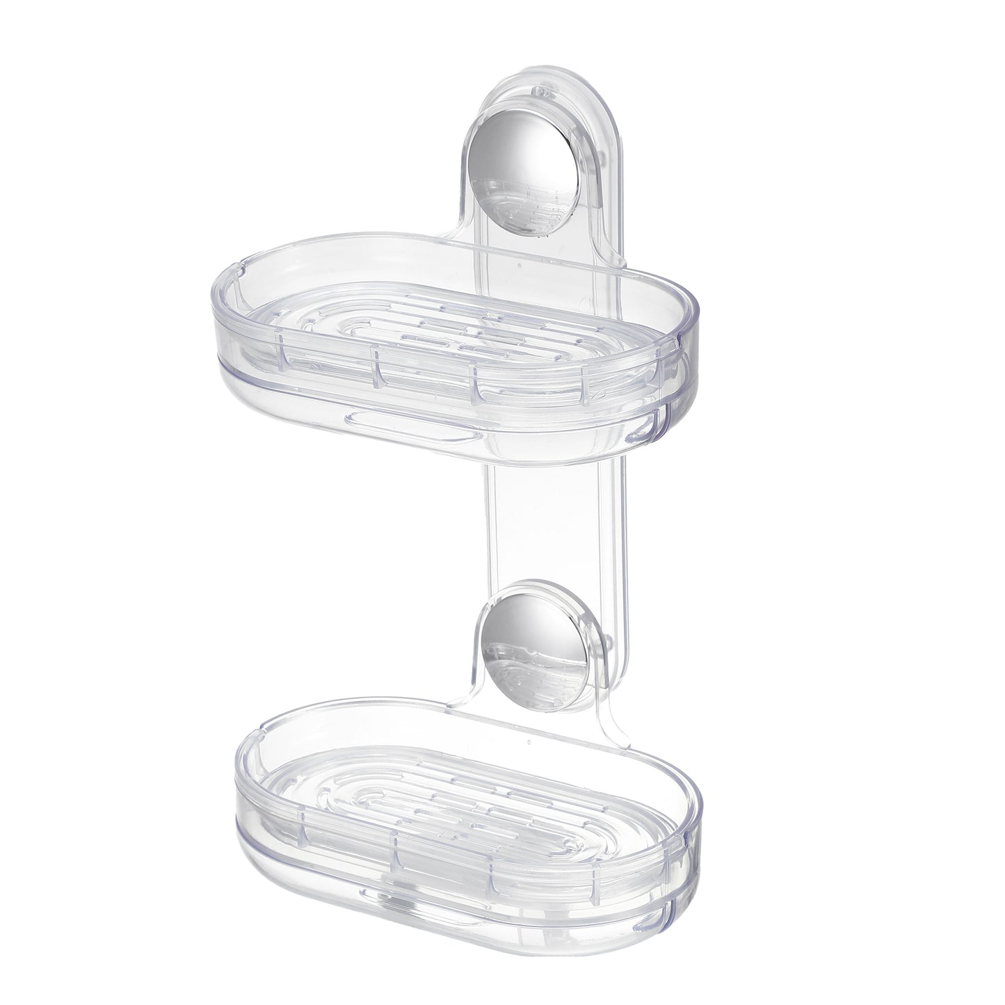 Double Layer Soap Holder Wall Mounted Soap Dish for Bathroom Kitchen Clear
