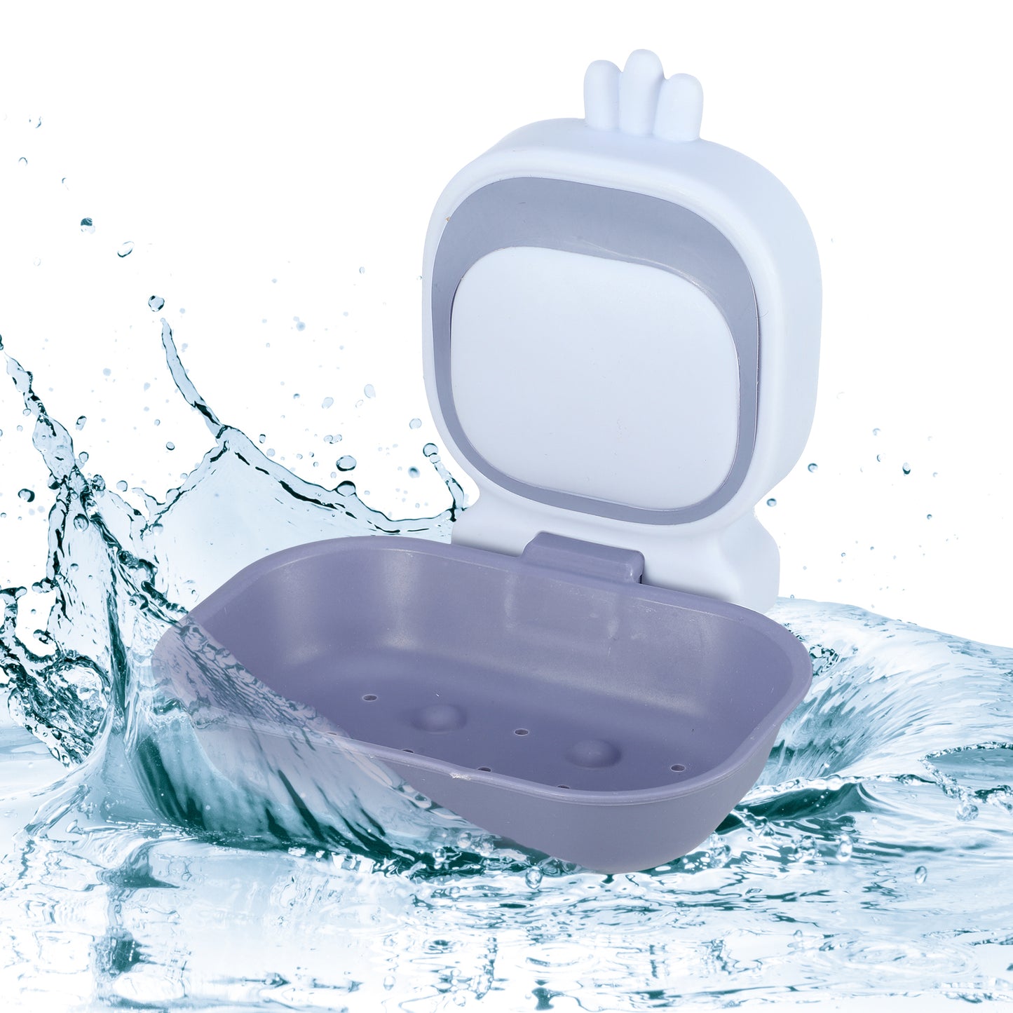 Wall Mounted Soap Dish Cute Plastic Soap Holder for Bathroom Kitchen Light Purple
