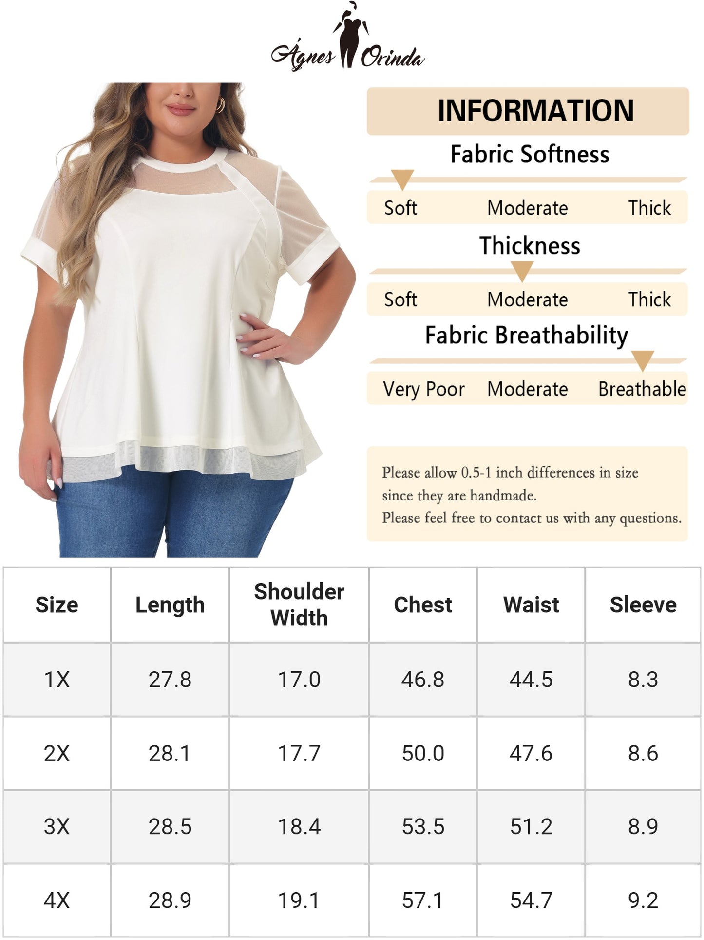 Women's Plus Size Round Neck Peplum Short Sleeve Mesh Sheer Blouse Summer Top