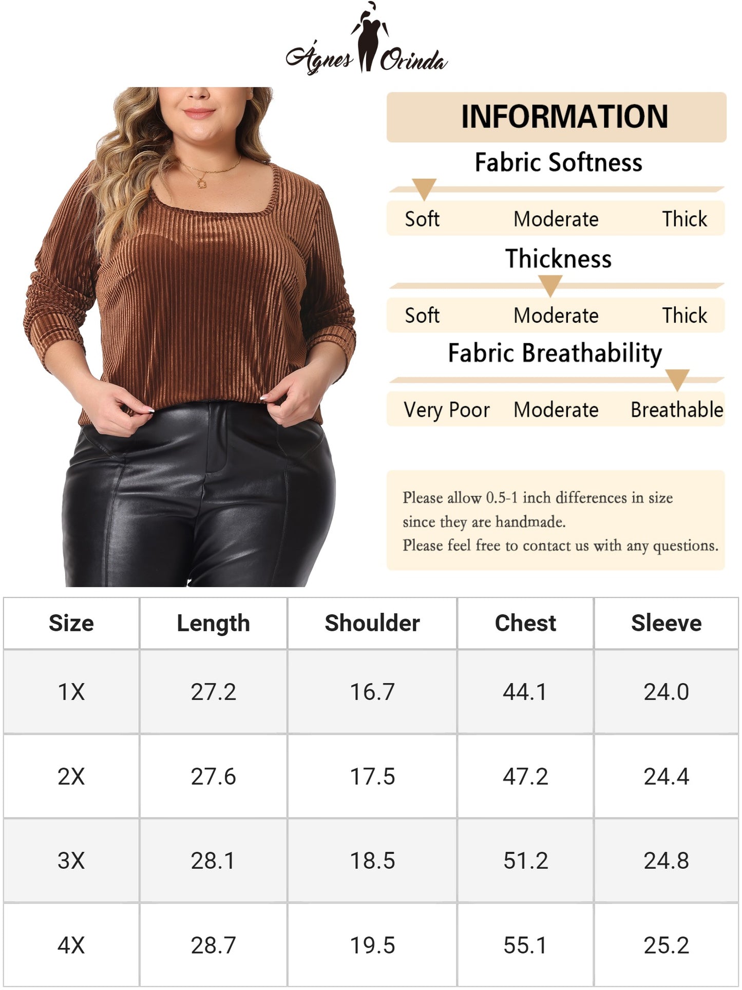 Women Plus Size Velvet Top Square Neck Pullover Long Sleeve Blouse Tunic