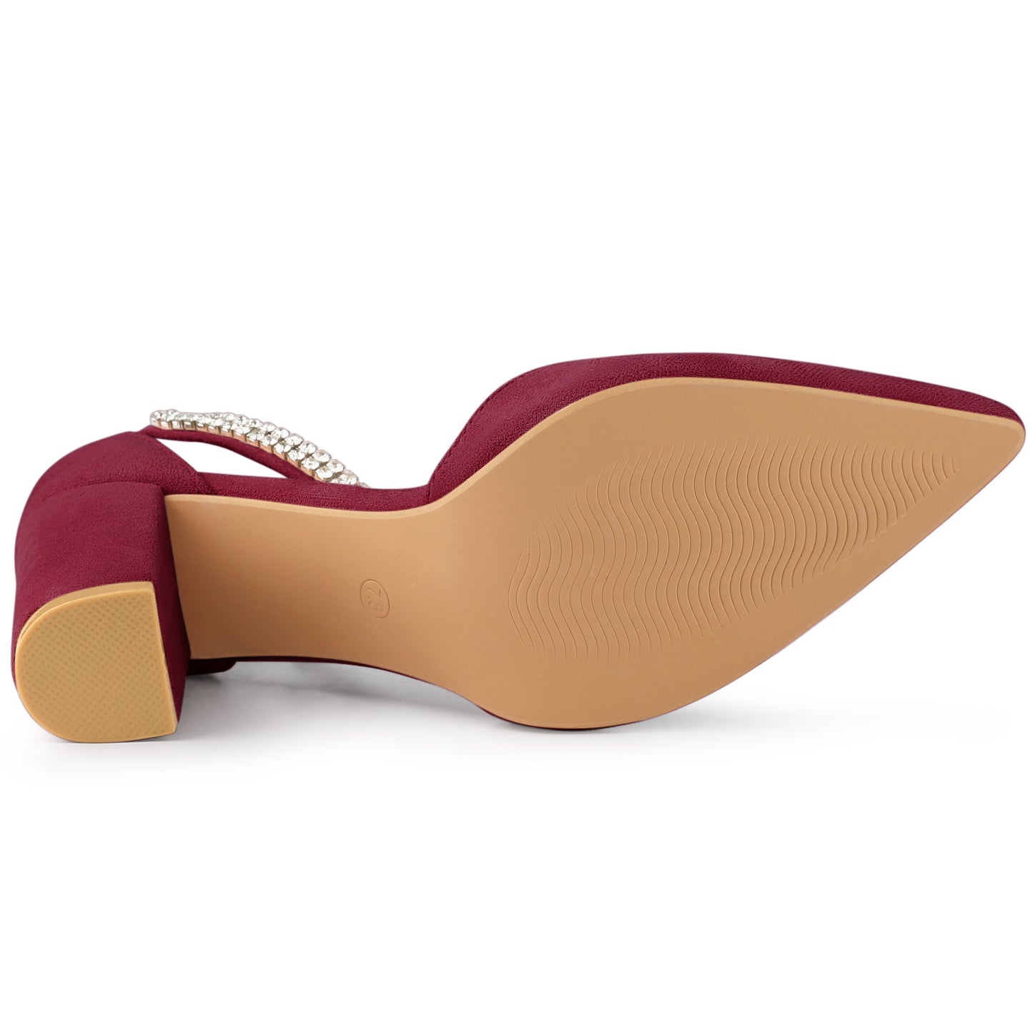 Zapatos de tacón grueso con tiras en el tobillo y punta puntiaguda para mujer