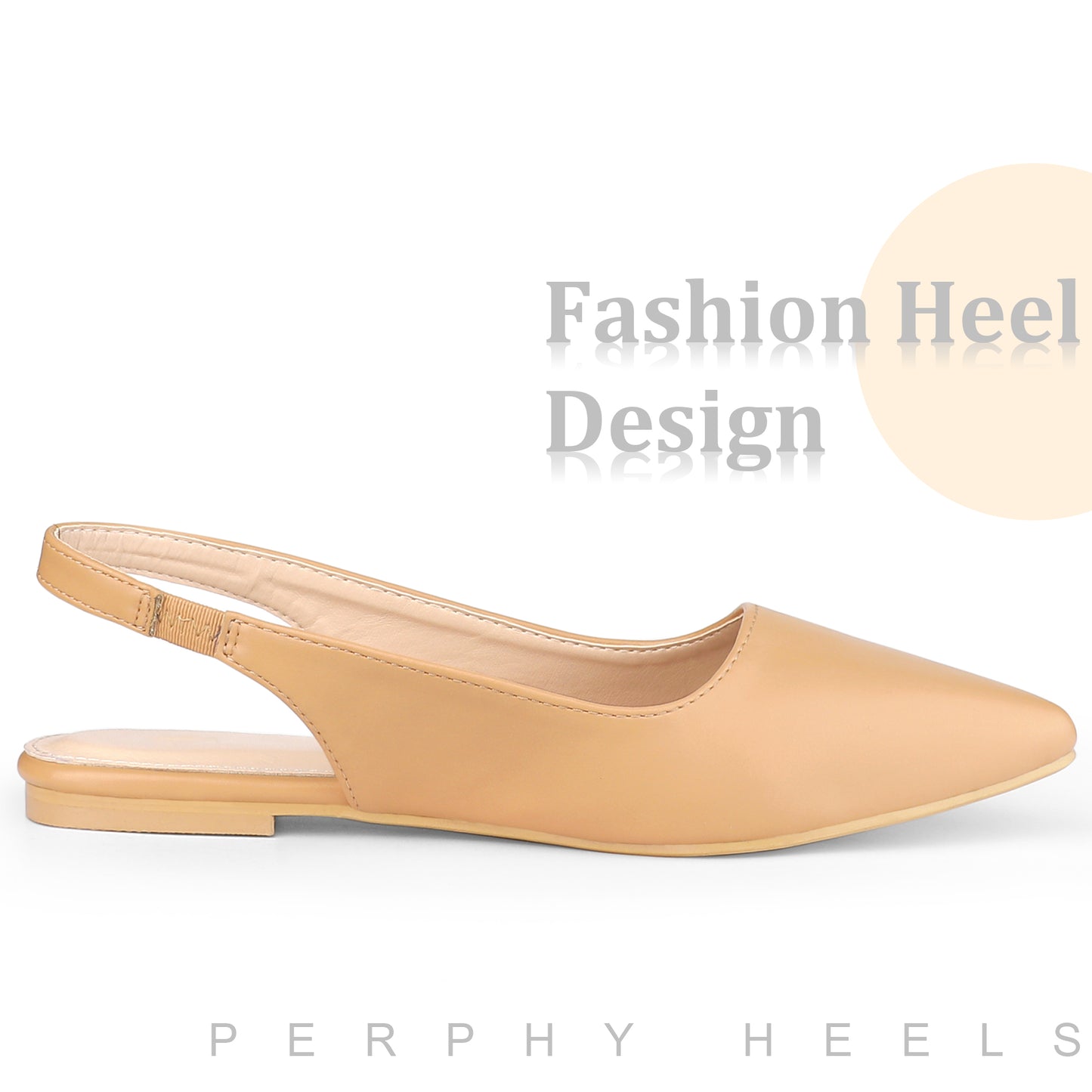 Zapatos planos con tira trasera y punta puntiaguda para mujer