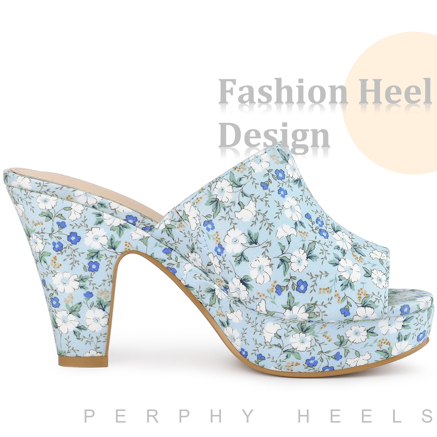 Sandalias de plataforma con tacón grueso y diseño floral para mujer