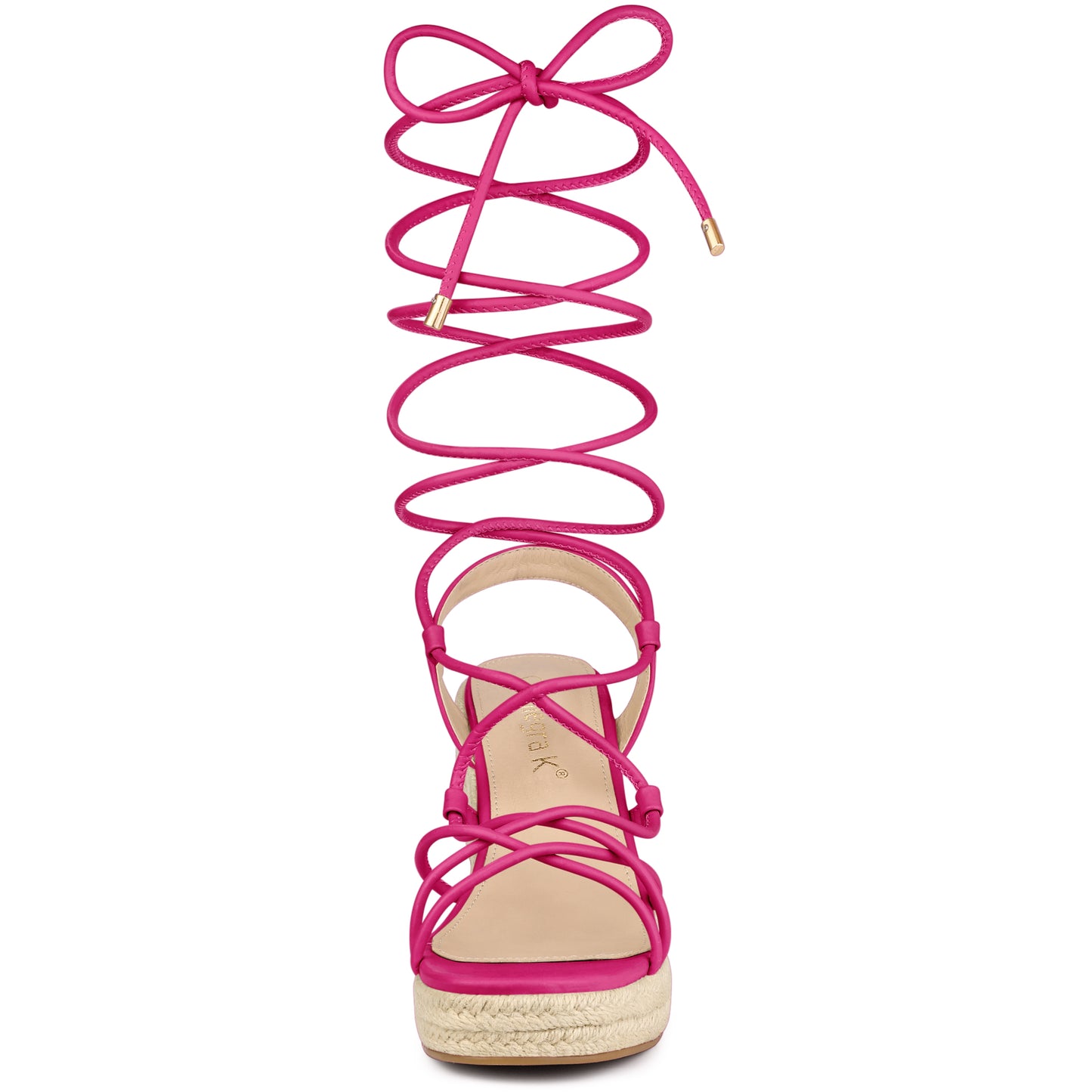 Women's Platform Square Toe Lace Up Espadrilles Heels Wedge Sandals