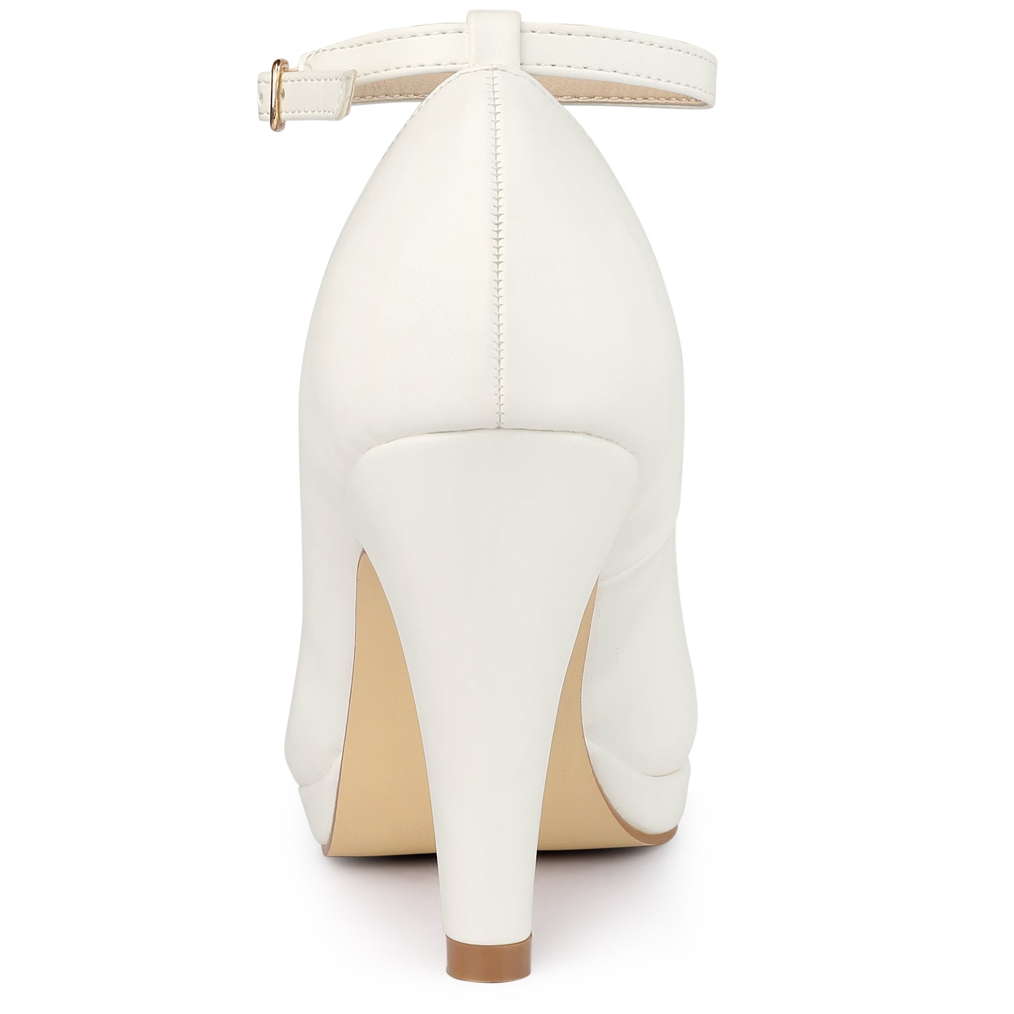 Zapatos de tacón de aguja con tiras en el tobillo y punta redonda para mujer