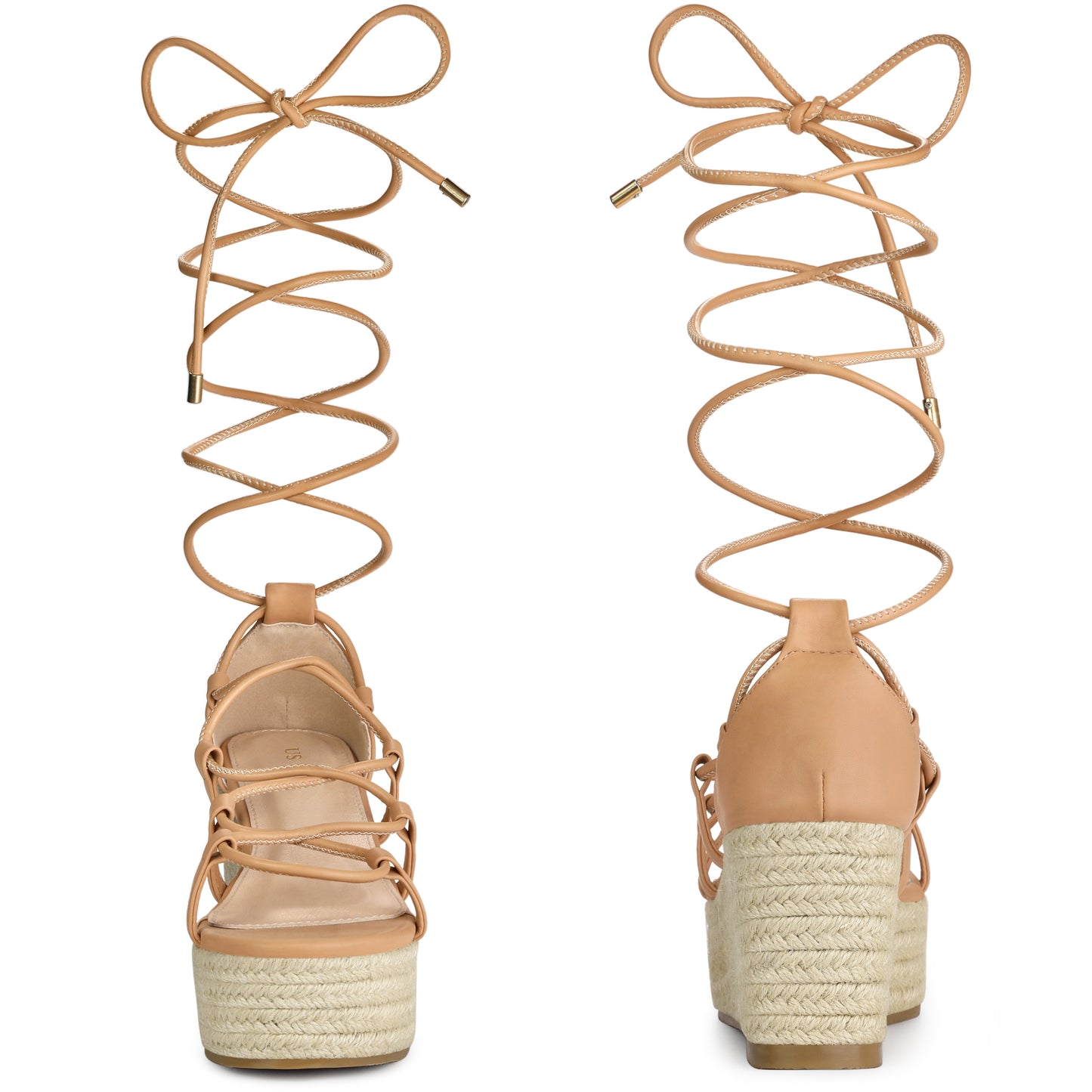 Women Lace Up Platform Wedge Heel Strappy Sandals