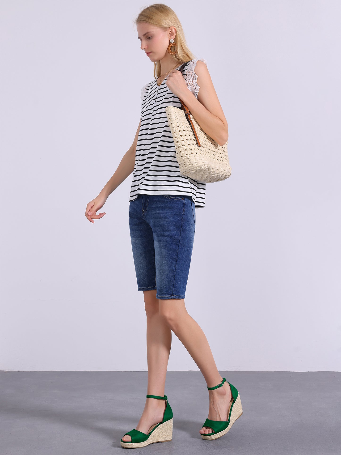 Women's Espadrille Platform Ankle Strap Wedge Heel Sandals