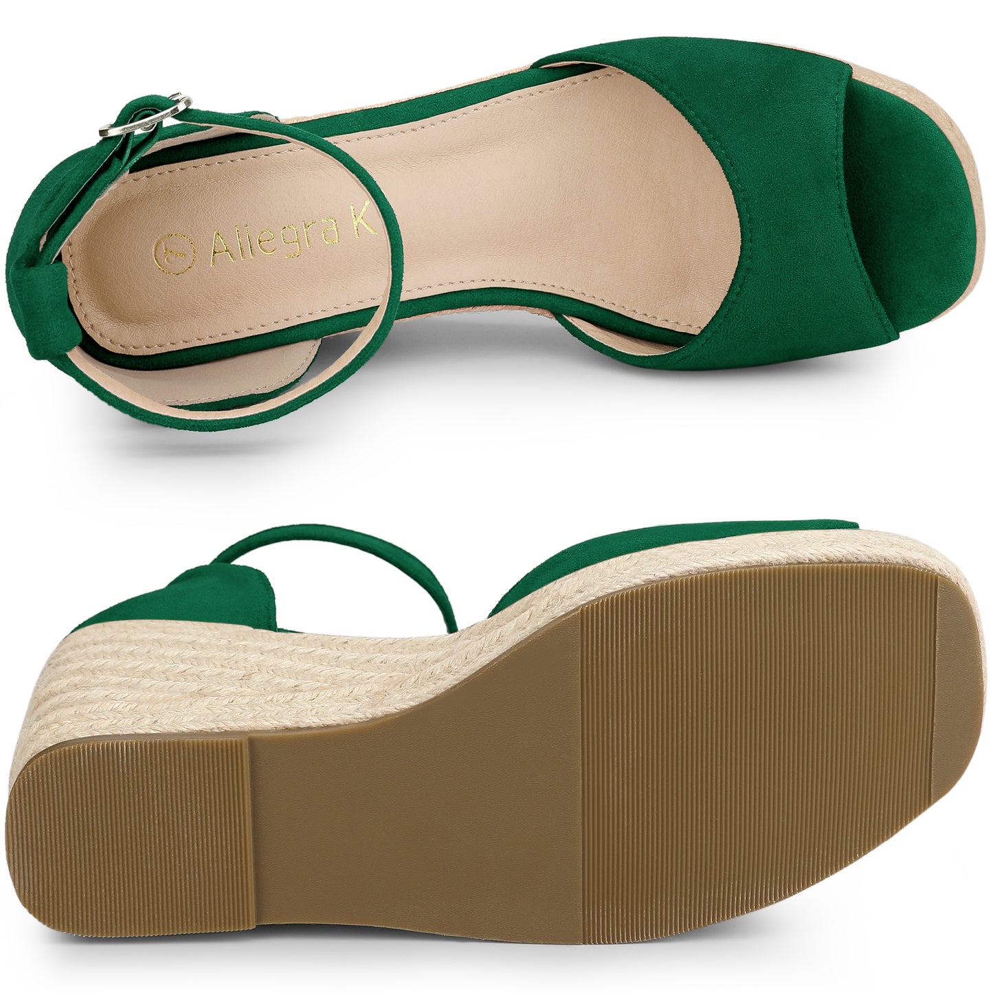 Women's Espadrille Platform Ankle Strap Wedge Heel Sandals