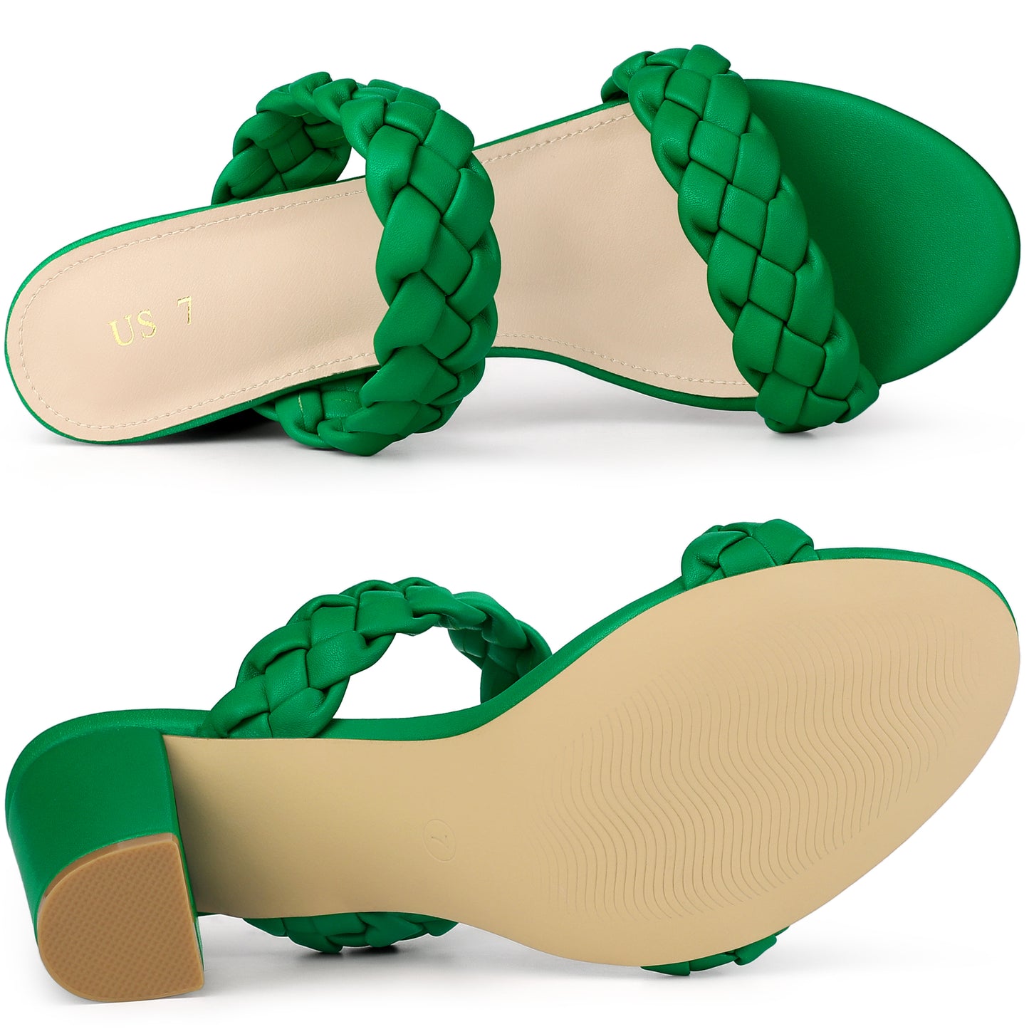 Sandalias de tacón grueso con plataforma y trenzado para mujer
