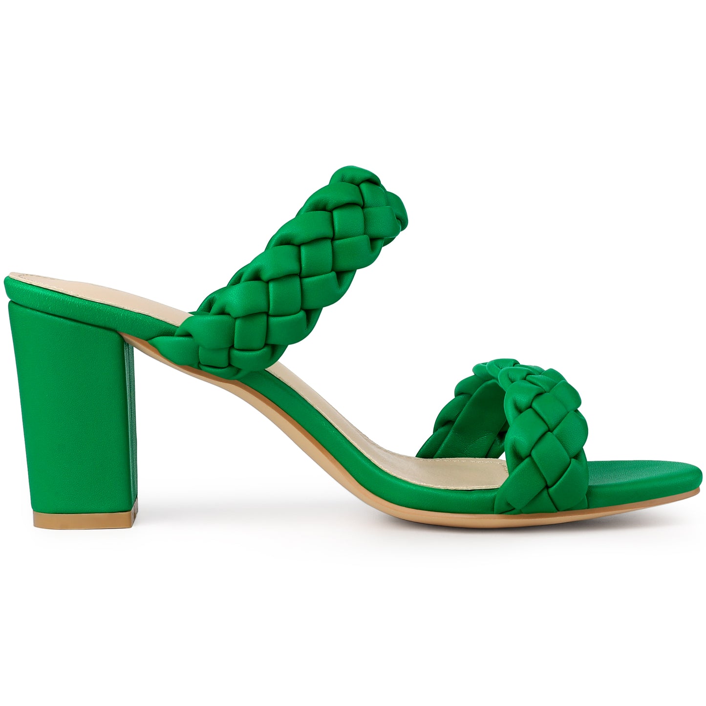 Sandalias de tacón grueso con plataforma y trenzado para mujer