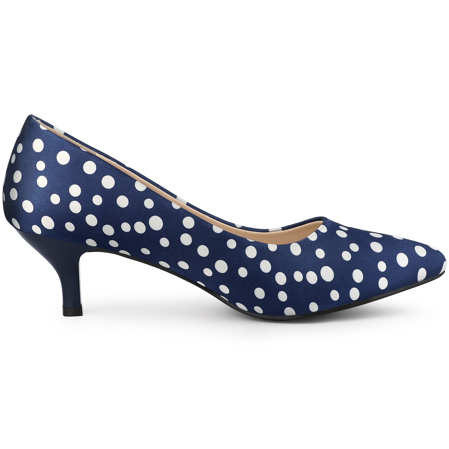 Zapatos de tacón alto con lunares y punta puntiaguda para mujer