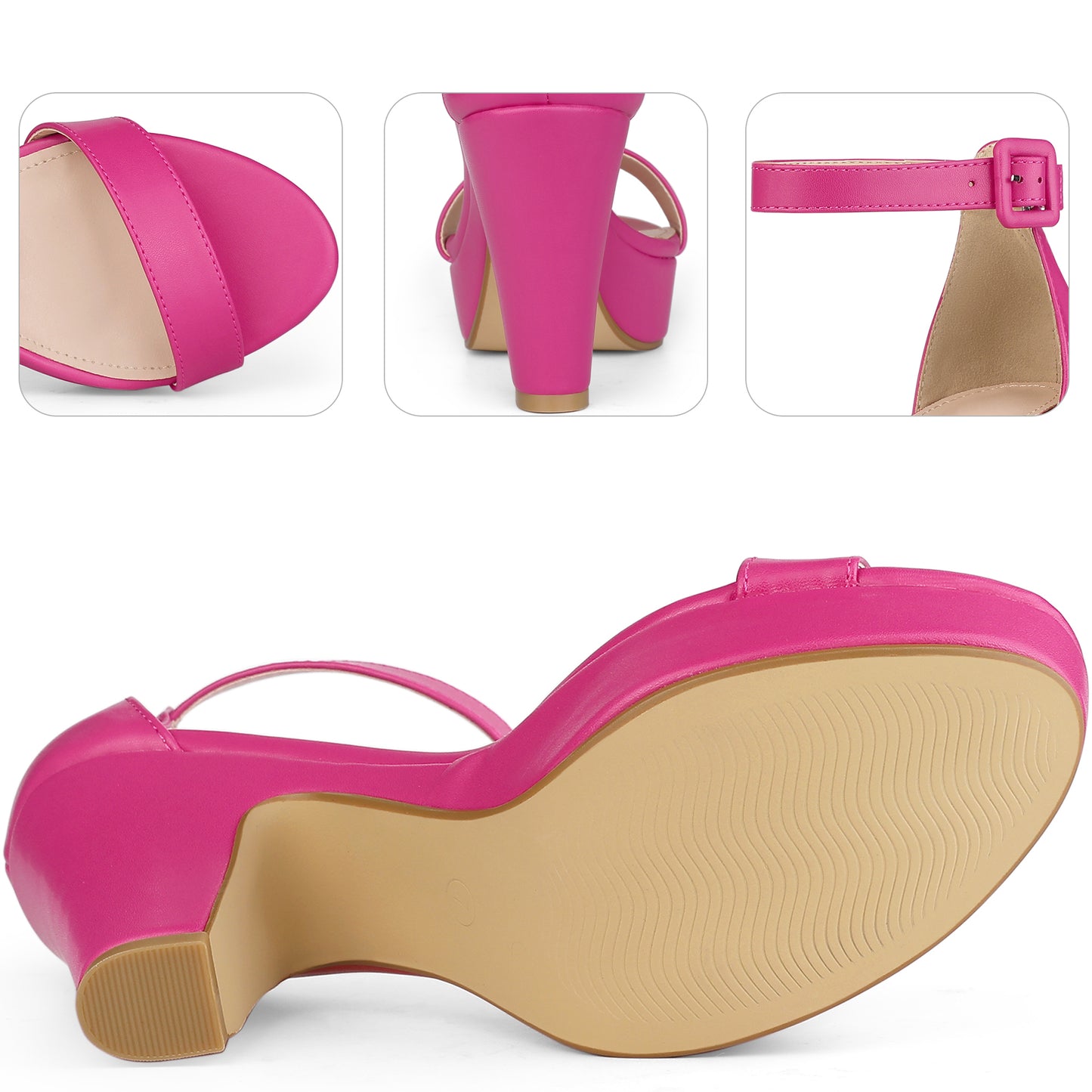 Sandalias de plataforma con tacón grueso para mujer