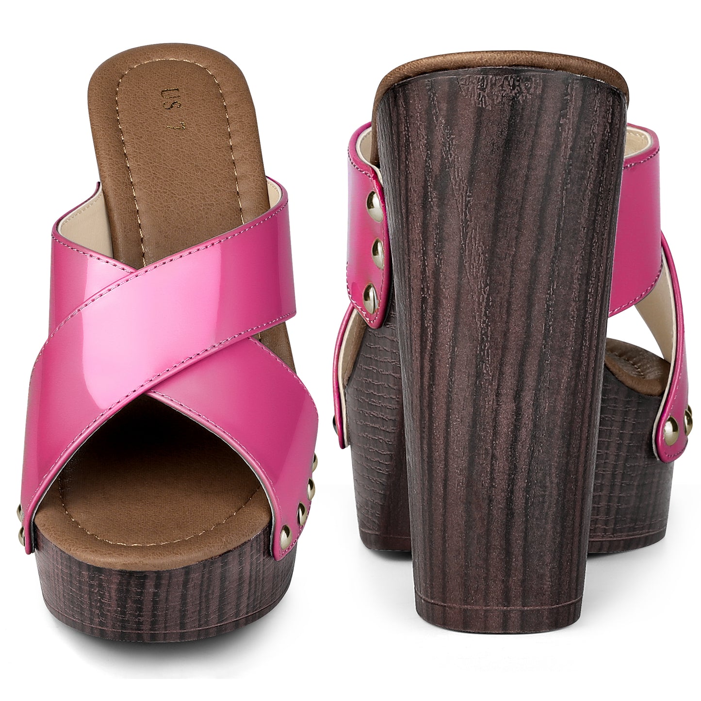 Women Platform Crisscross Strap Chunky Heels Sandals