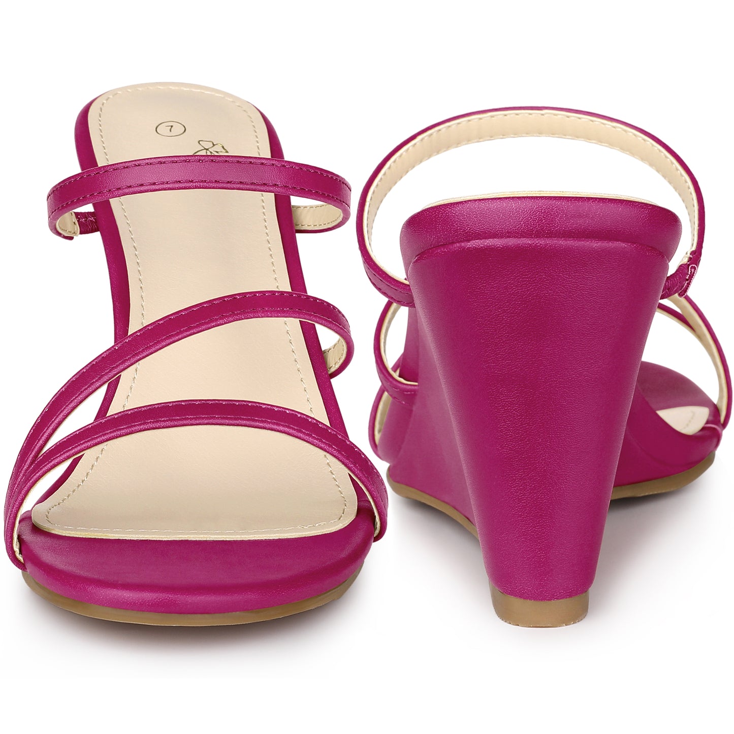Sandalias de cuña baja con tiras para mujer
