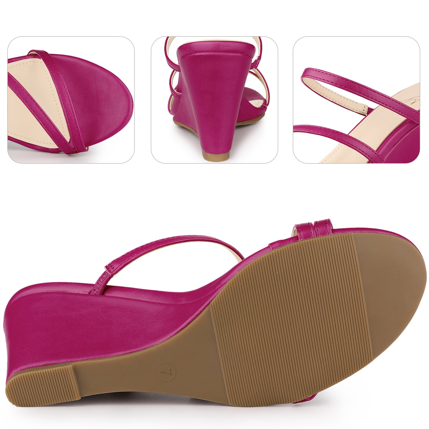 Sandalias de cuña baja con tiras para mujer