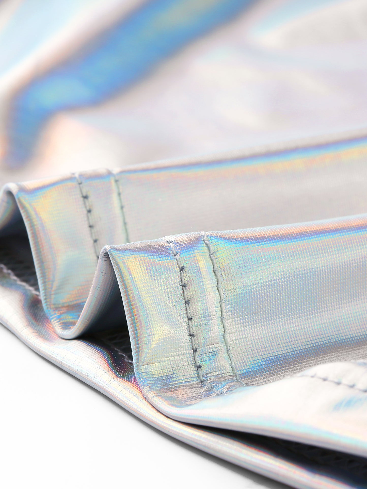 Women Plus Size Metallic High Waist Stretchy Jogger Pants Holographic Hip Hop Streetwear