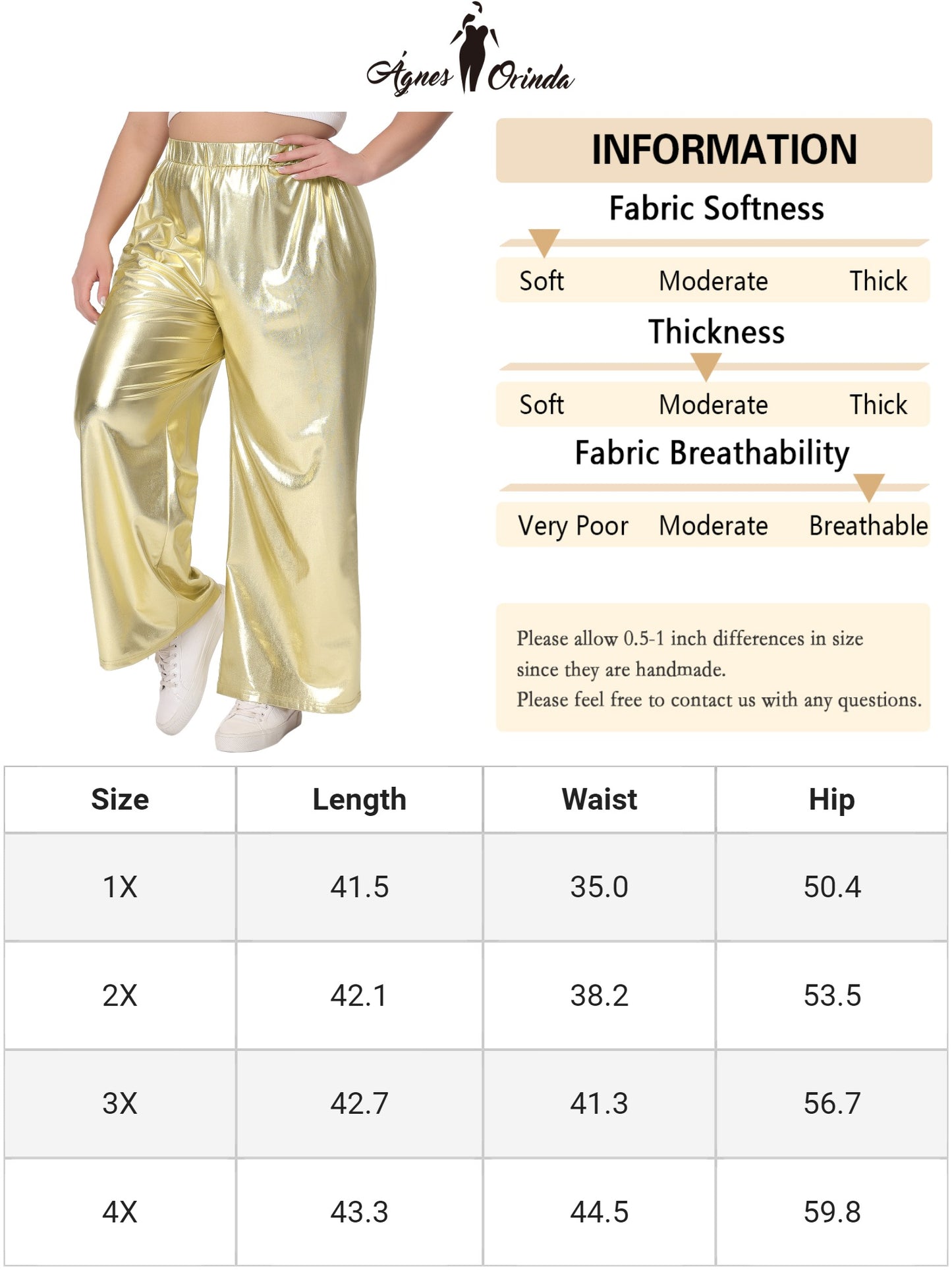 Women Plus Size Metallic High Waist Stretchy Jogger Pants Holographic Hip Hop Streetwear