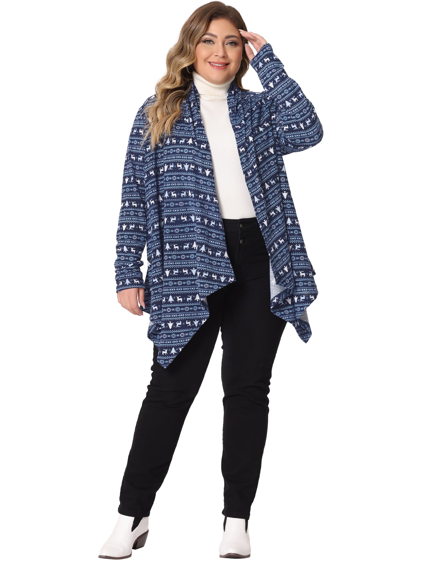 Women Plus Size Cardigan Long Sleeve Lightweight Fall Open Front Knitwear