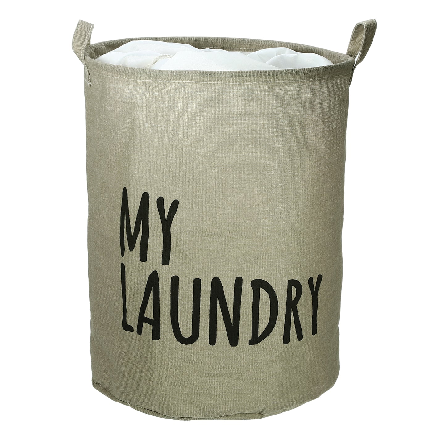Foldable Laundry Basket, Drawstring Closure Tall Laundry Hamper with Handle Gray