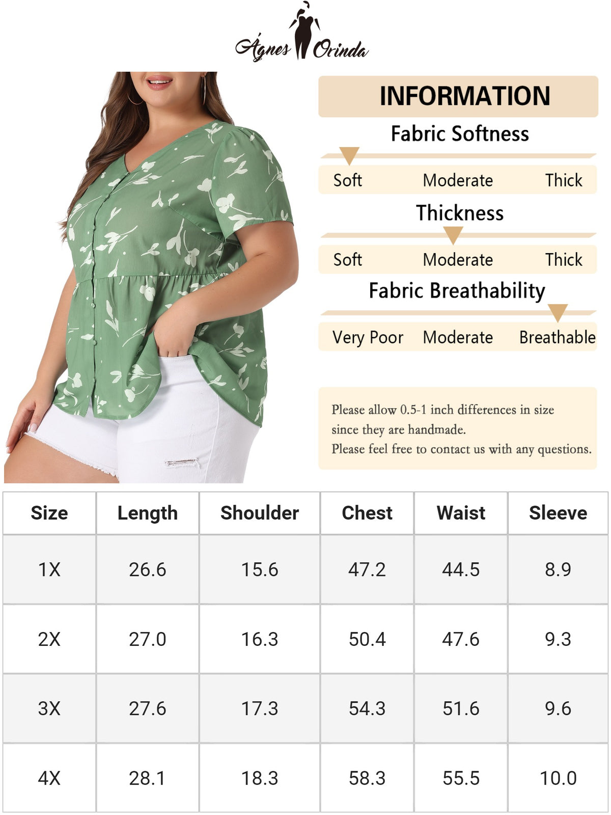 Women Plus Size Chiffon Shirt V Neck Ruffle Short Sleeve Floral Peplum Top