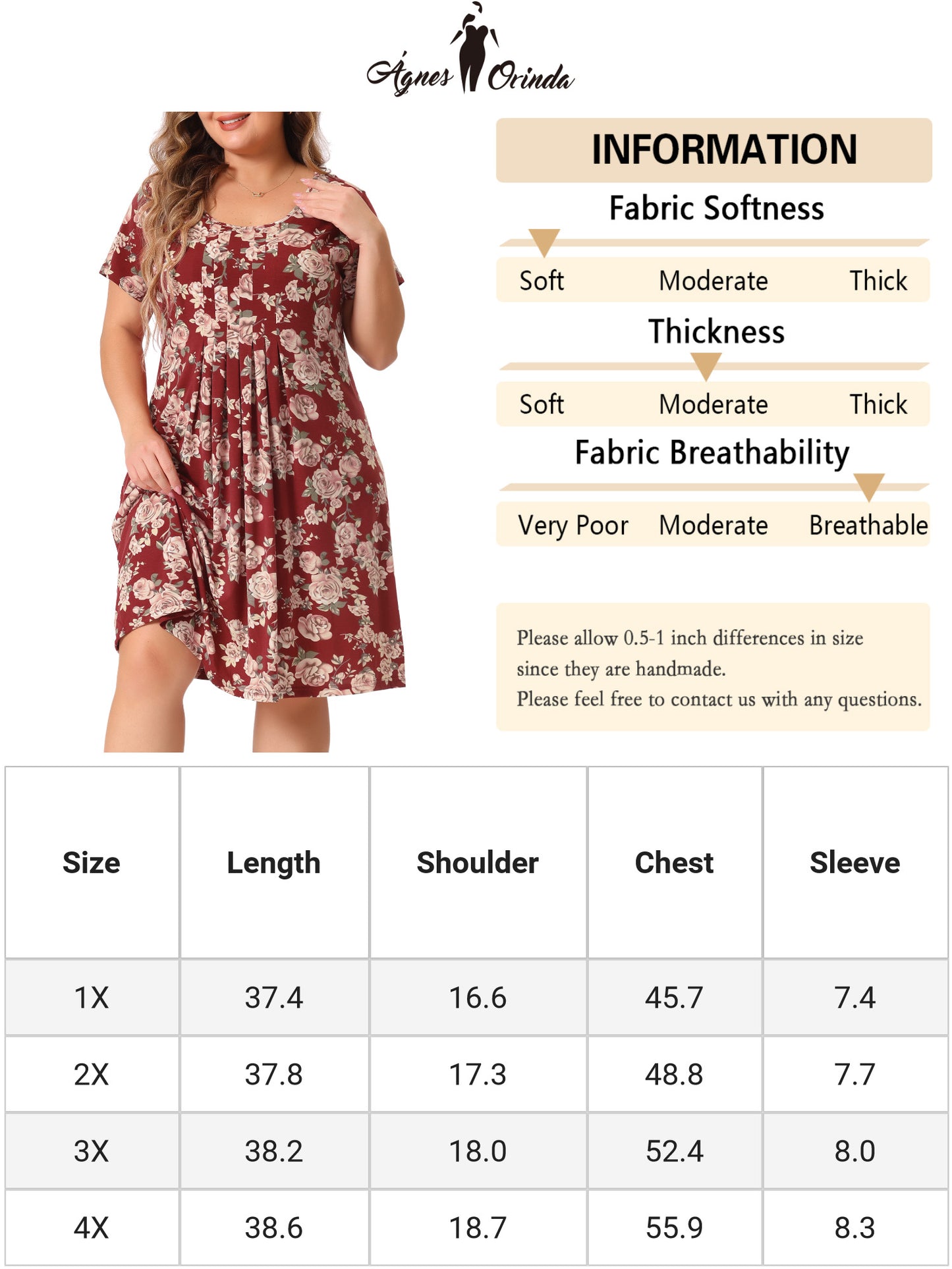 Women Plus Size Short Sleeves Pleated Summer Casual Loose Floral Dress