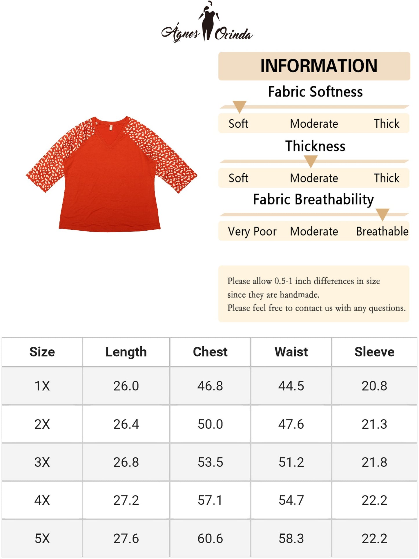 Women's Plus Size Top Casual V Neck 3/4 Sleeve Floral Raglan Top T-Shirt