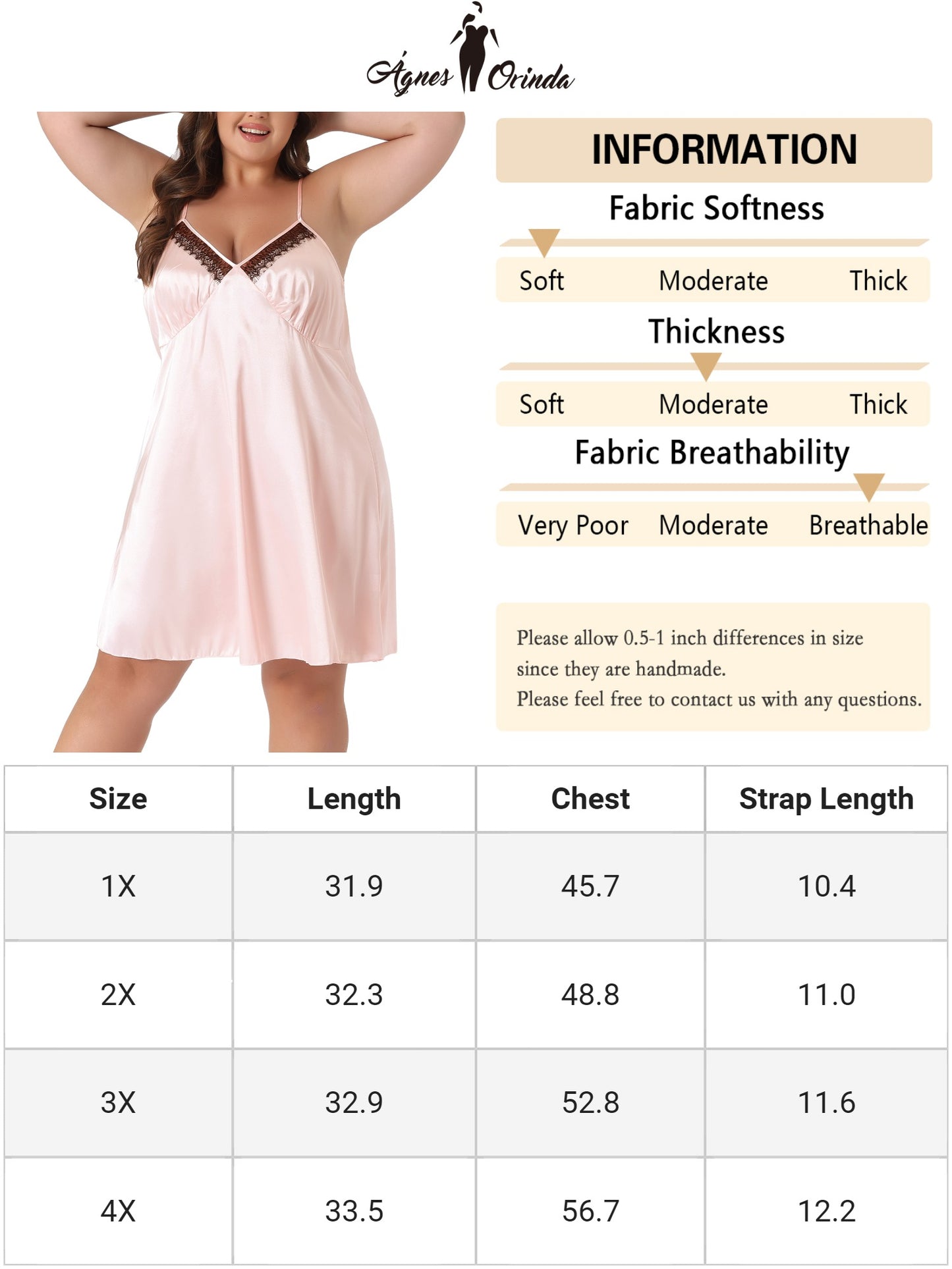 Women Plus Size Lingerie Satin Lace Chemise Nightgown V-Neck Cami Sleeveless Dress Sleepwear