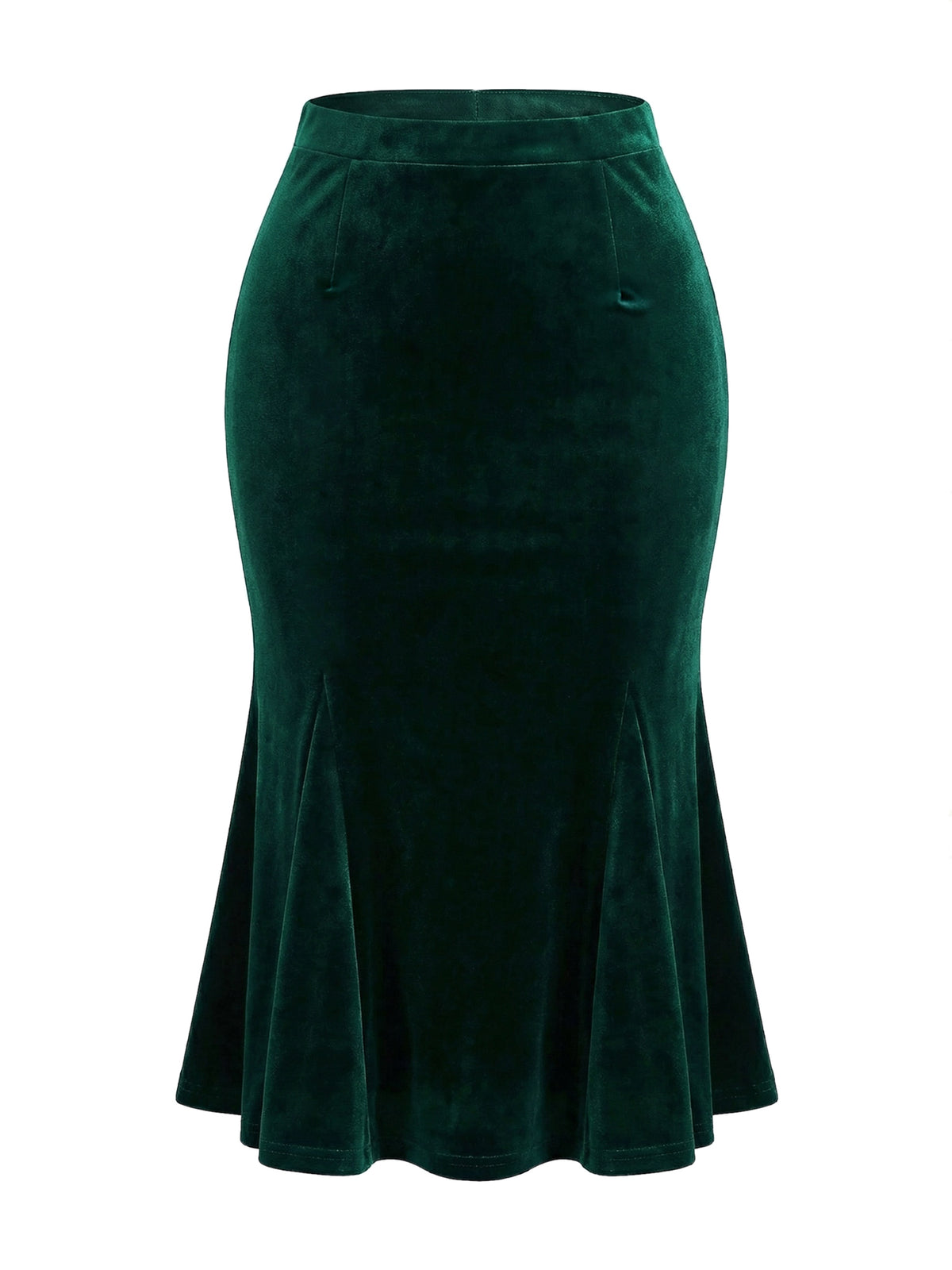 Women's Vintage Elastic Waist Velvet Fishtail Mermaid Bodycon Skirt