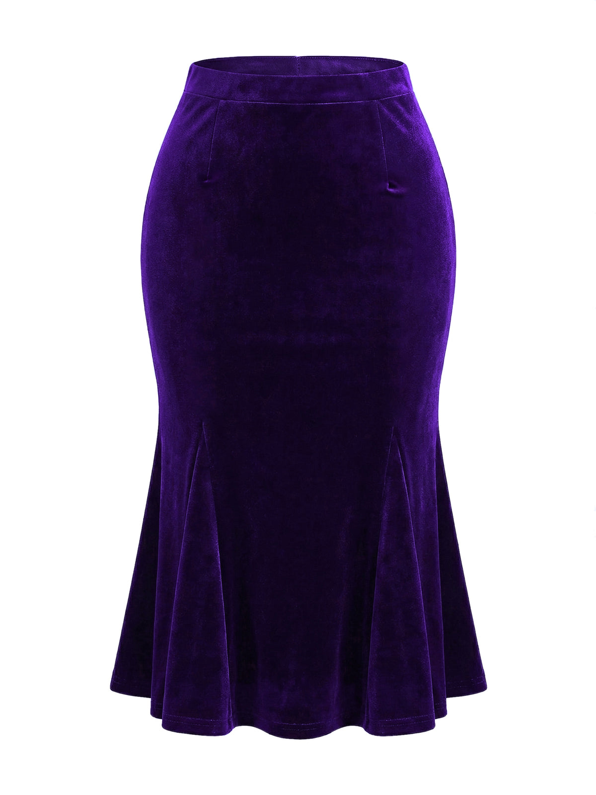Women's Vintage Elastic Waist Velvet Fishtail Mermaid Bodycon Skirt