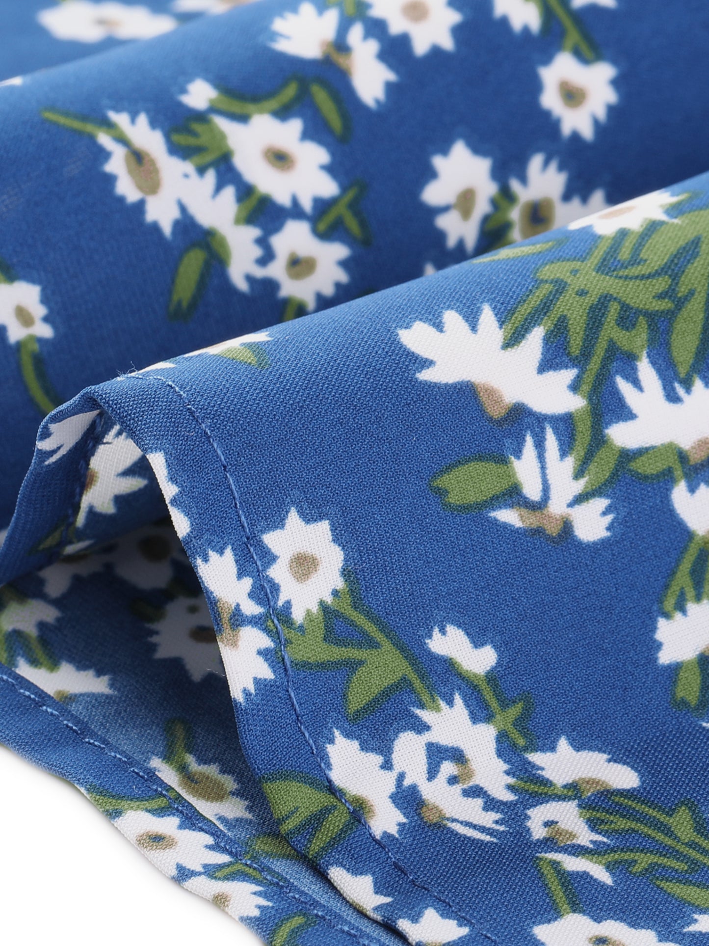 Falda midi floral para mujer, cintura elástica, corte A, estampado de florecitas