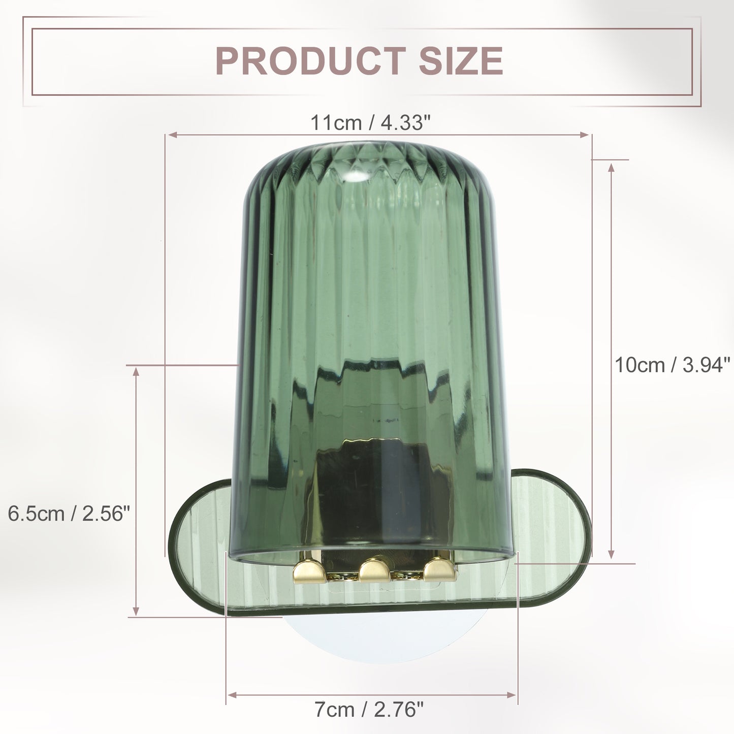 1 Set Cloud Shaped Wall Mounted Toothbrush Holder with Cup, 4.33"x2.56" Green